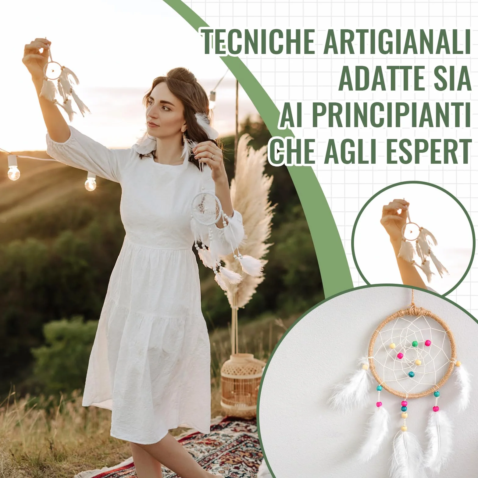 VEGCOO 20 Pezzi Cerchi per Acchiappasogni 10 cm Anelli in Metallo Oro, Ferro Macramè Fai da Te