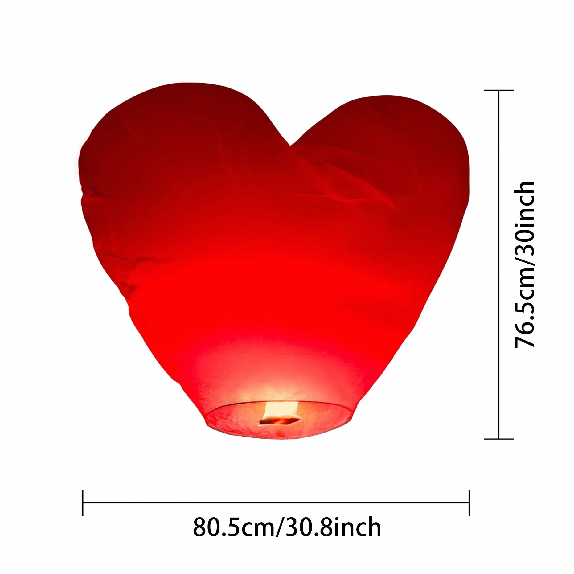 VAIIEYO Confezione da 10 Lanterne Cinesi a Forma di Cuore, Ecologiche, Biodegradabili, Resistenti, per Matrimoni, Compleanni,Capodanno e Tutte le Celebrazioni Rosso