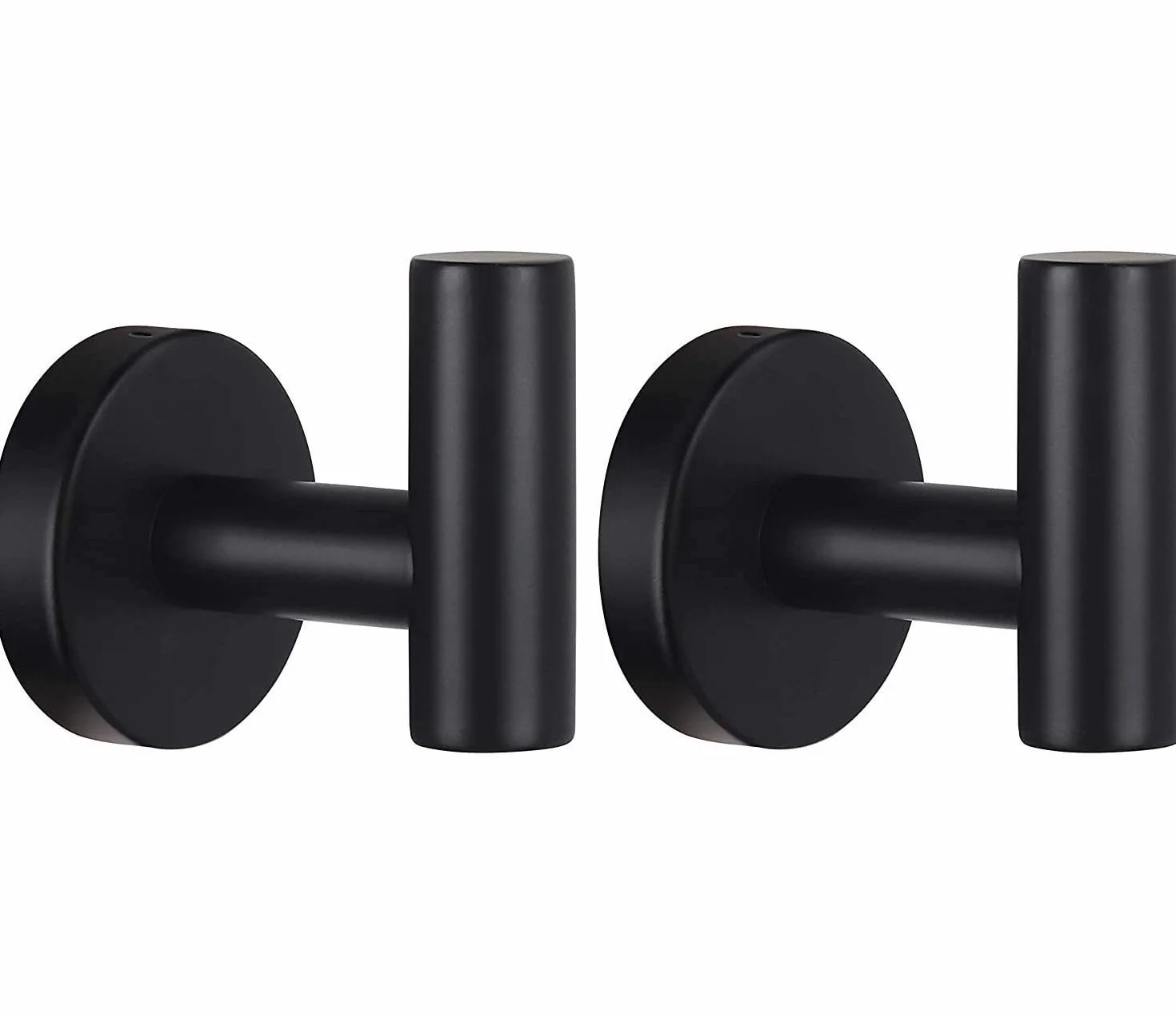 YUET 2 Pezzi Ganci Portasciugamani in SUS 304 Acciaio Inox Gancio Appendiabiti da Parete Con Accessori a vite per Cucina e Bagno Asciugamani Muro Accappatoio (Nero)