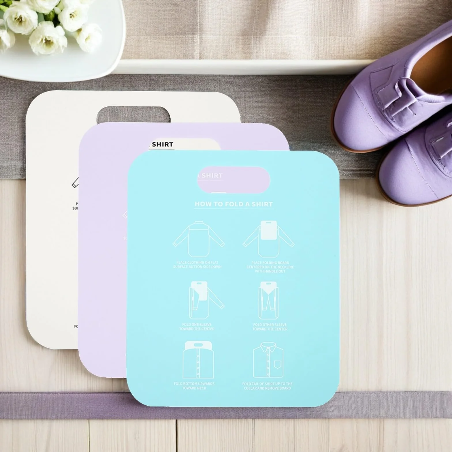 3 Pz Appendiabiti cartella pieghevole per t-shirt adulto cartoncino per camicia vestiti cartella delle magliette tavola pieghevole per maglietta domestico capi di abbigliamento