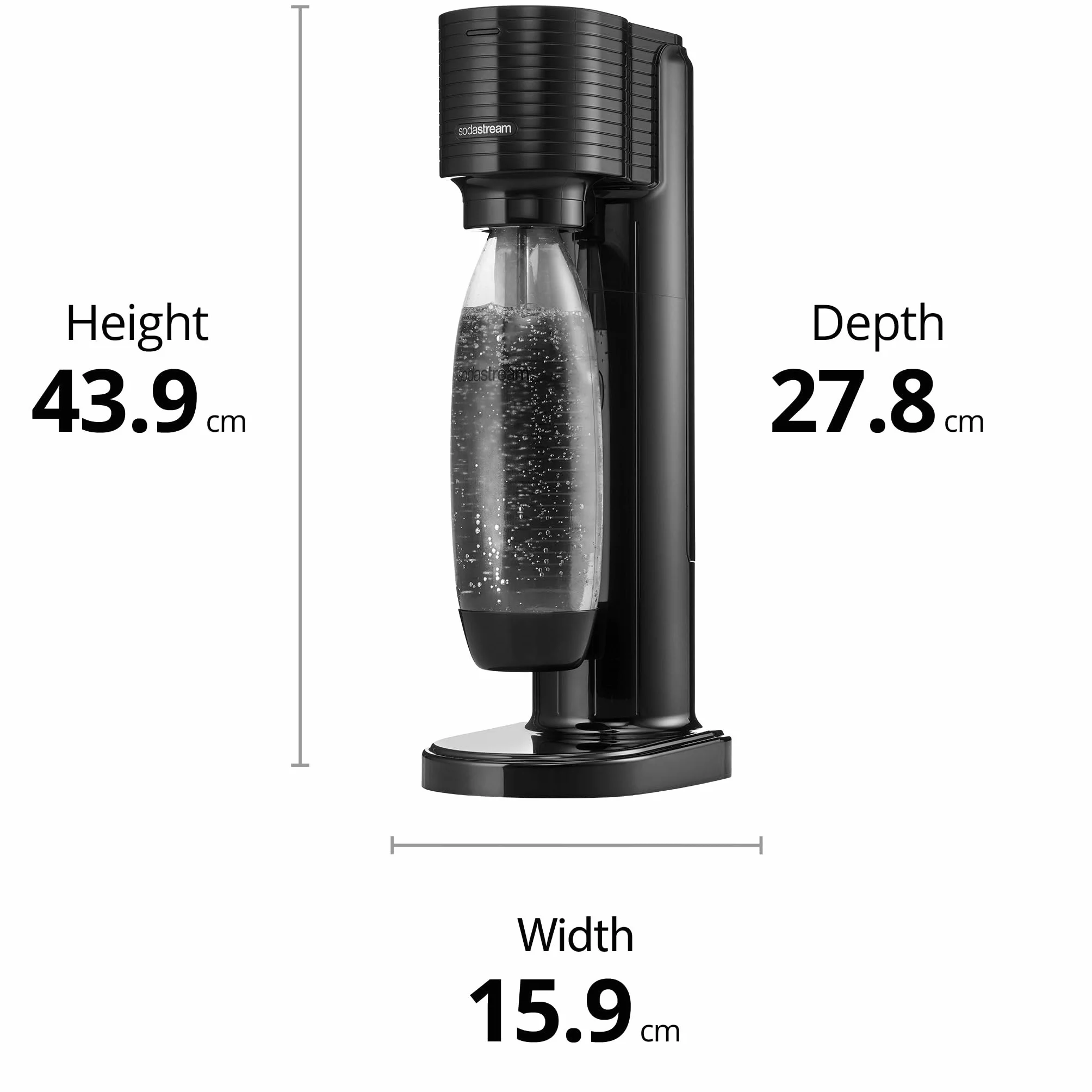 SodaStream Gasatore d'Acqua Gaia Nero Include Cilindro CO2 425gr