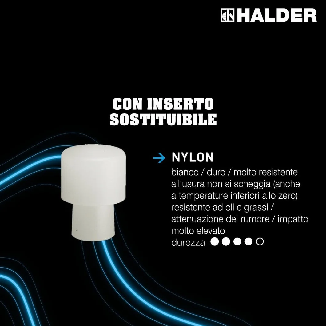 HALDER - Scatola d'azione per auto, martello delicato SIMPLEX D40, rame/metallo morbido + foratura | 3749s001