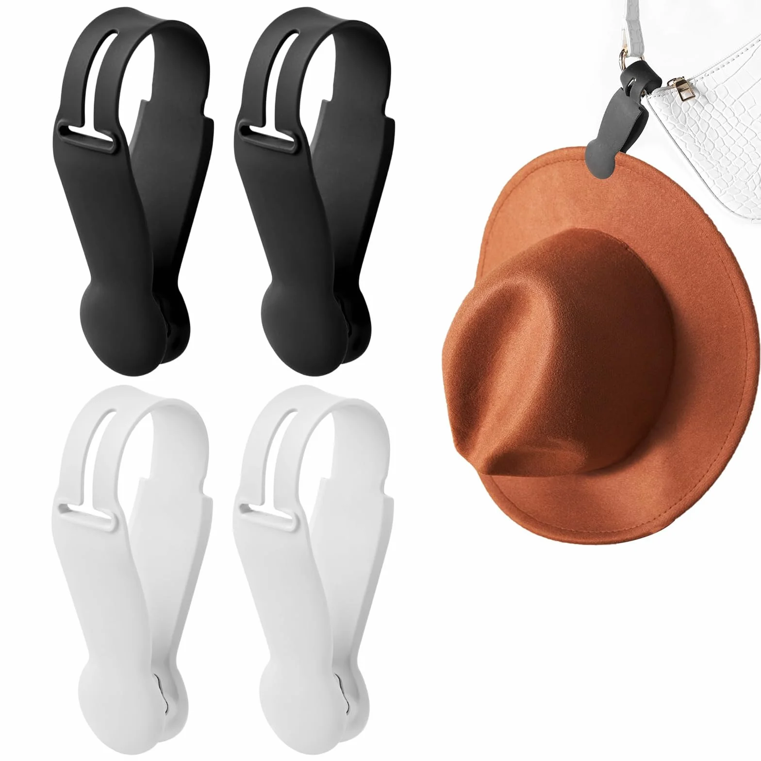 Clip per asciugamani in silicone magnetiche 4 pezzi nero bianco