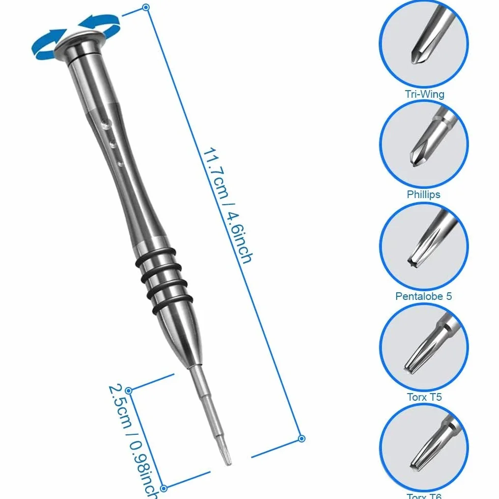 MMOBIEL Kit di cacciaviti professionali 10 in 1 per riparazione MacBook Pro/Air con Retina Tri Wing Phillips Pentalobe 5 Torx T5/T6