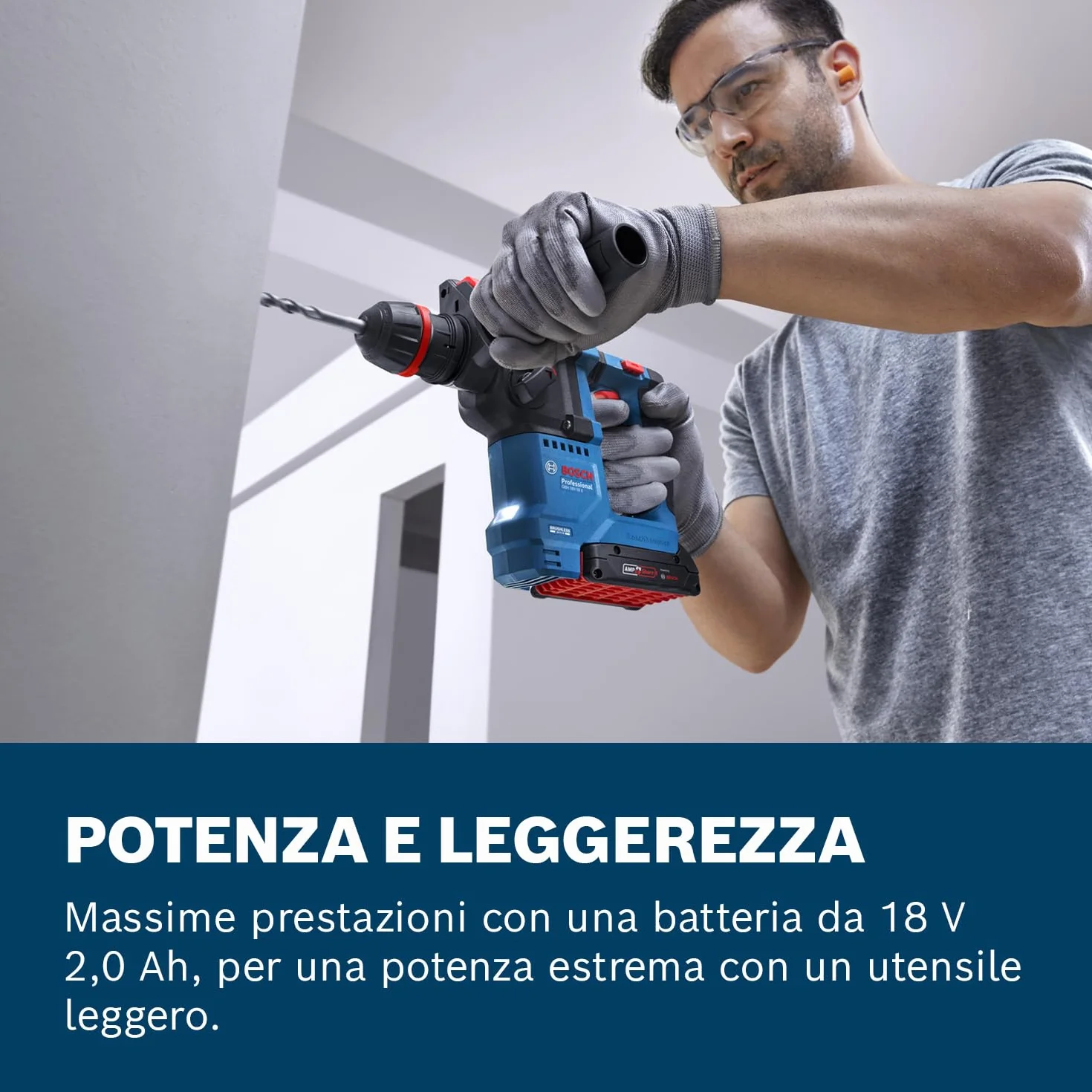 Bosch Professional 18V System Martello perforatore a batteria GBH 18V-18 X (ONECHUCK)