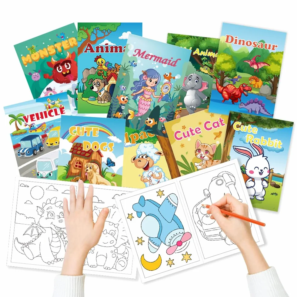 Aannanl 24 mini libri da colorare per bambini 2-8 anni regali feste attività scolastiche