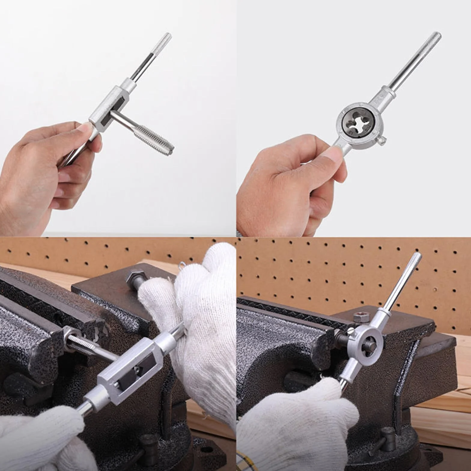 Set di Maschi e Filiera: Set di Utensili per Filettatura di 20 Pezzi, Set di Punte, Set di Tagli di Filettatura da M3 a M12, Scatola degli Utensili per Filettare di Alta Precisione