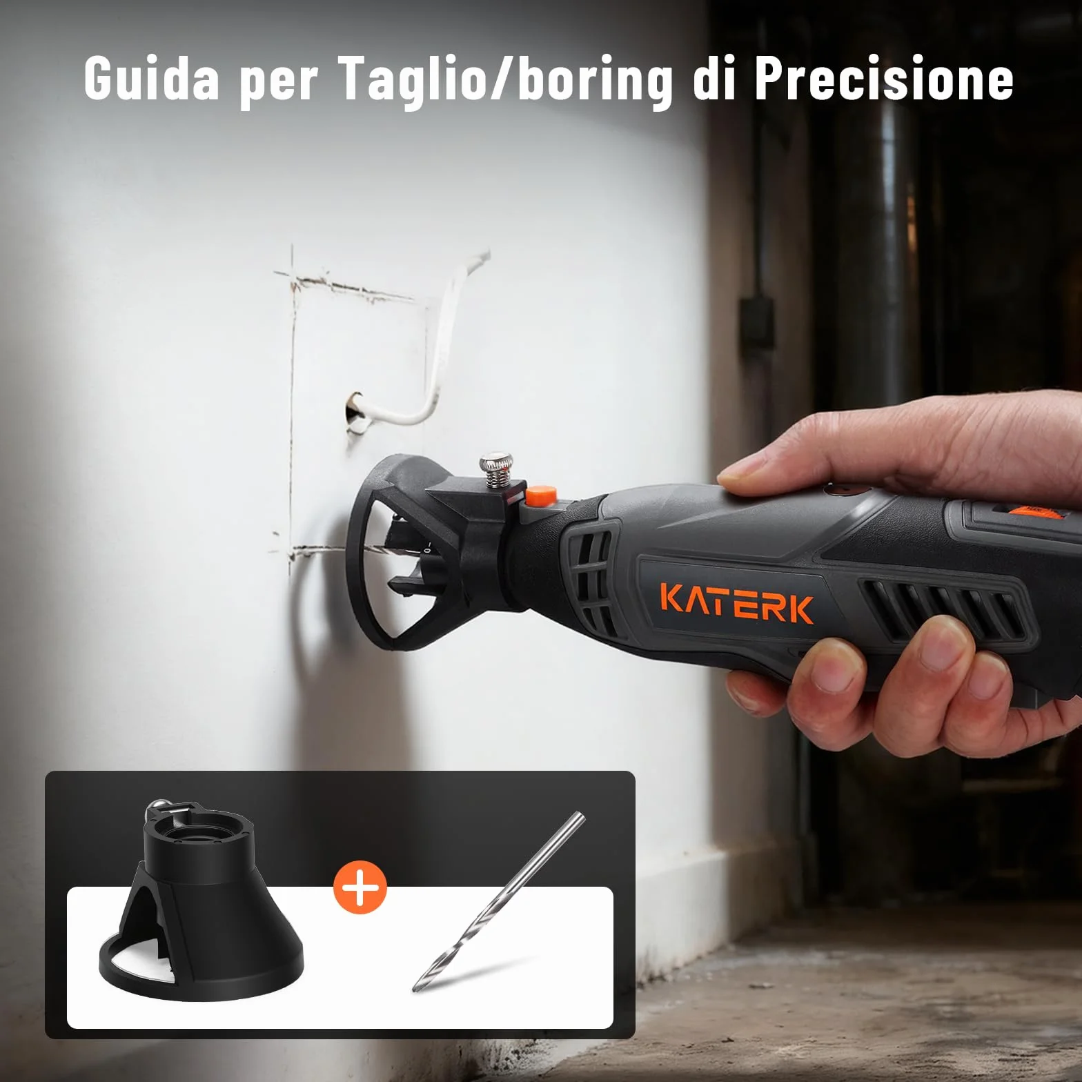 Katerk Utensile Multifunzione Rotativo 160W, Kit 155 Pezzi con Albero Flessibile, Velocità Variabile 35000 PRM