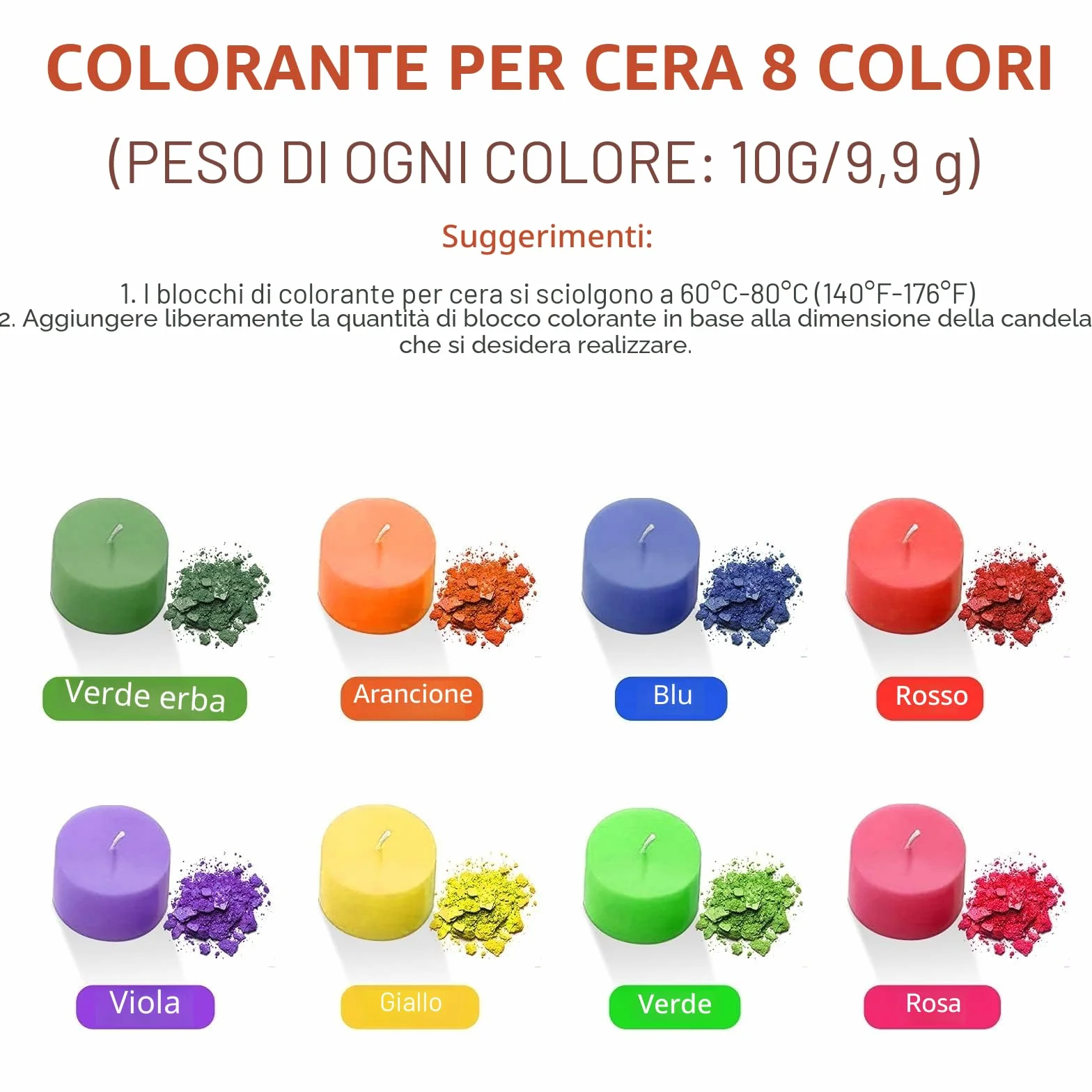 ETUOLIFE Kit per Candele Fai-da-Te Adatto per Principianti Adesivi in Lattine di Cera di Soia Naturale Avanzata con Wick Dye
