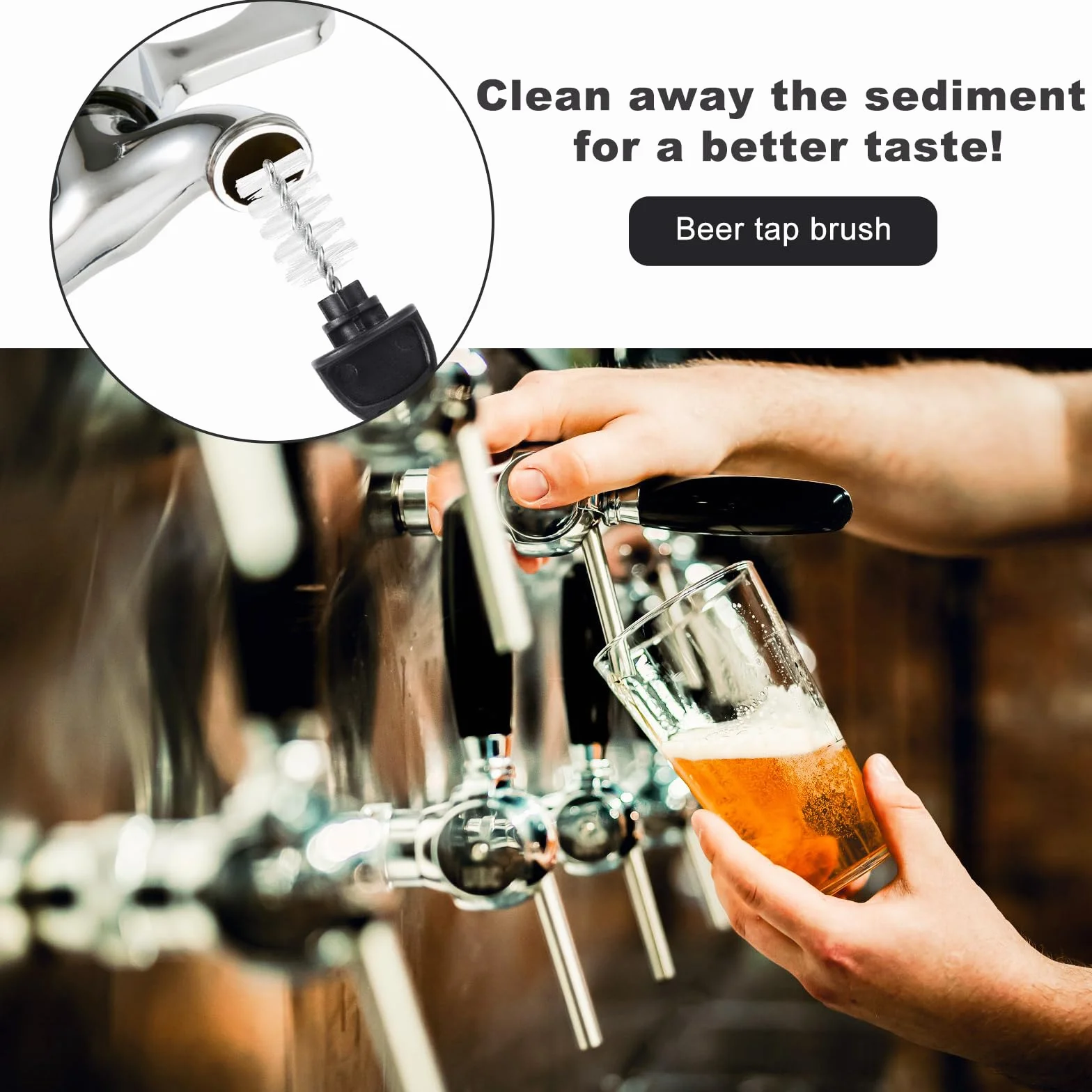 10 Pz Beer Tap Plug Brushes, Tappi di Plastica per la Pulizia dei Rubinetti della Birra Spazzole per la Pulizia dei Rubinetti della Birra alla Spina (Nero)