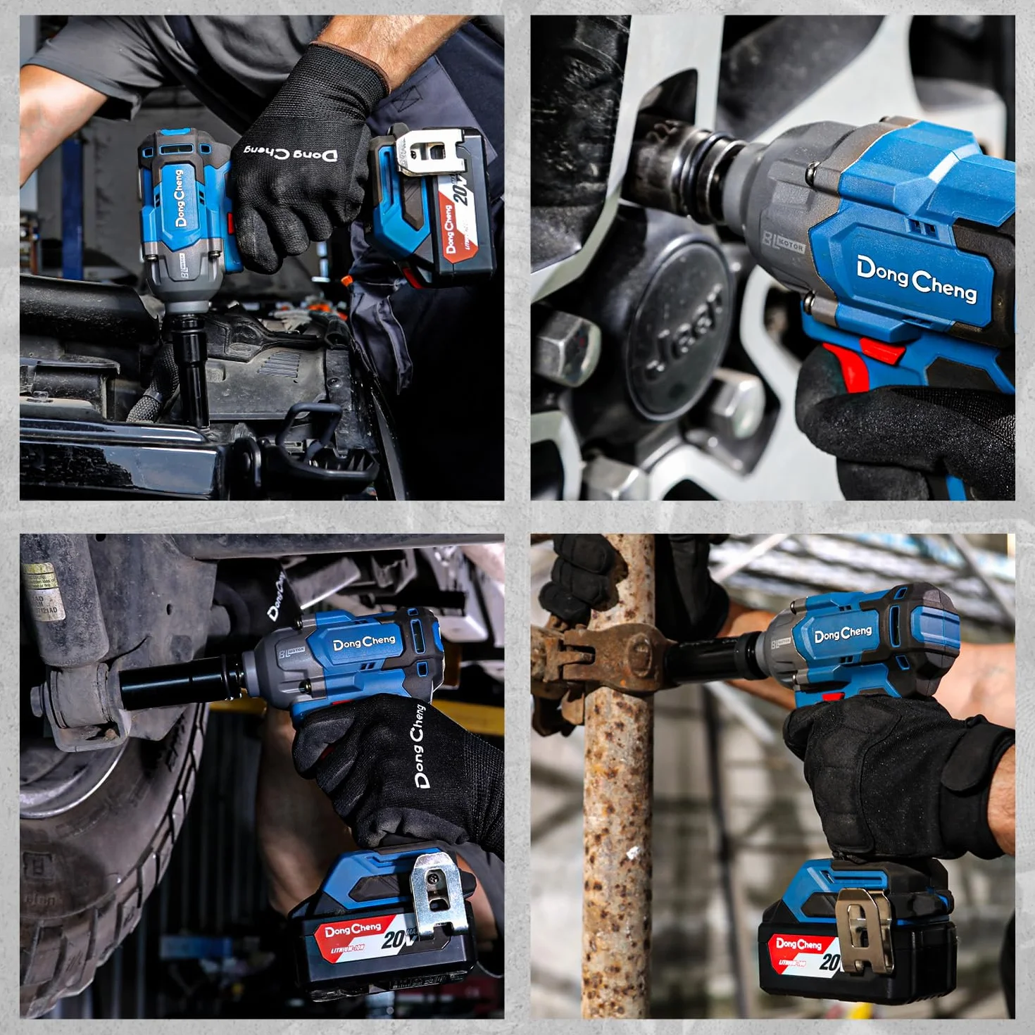 Dong Cheng Avvitatore a impulsi a batteria 20V 4,0 Ah brushless attacco 1/2" 3 velocità
