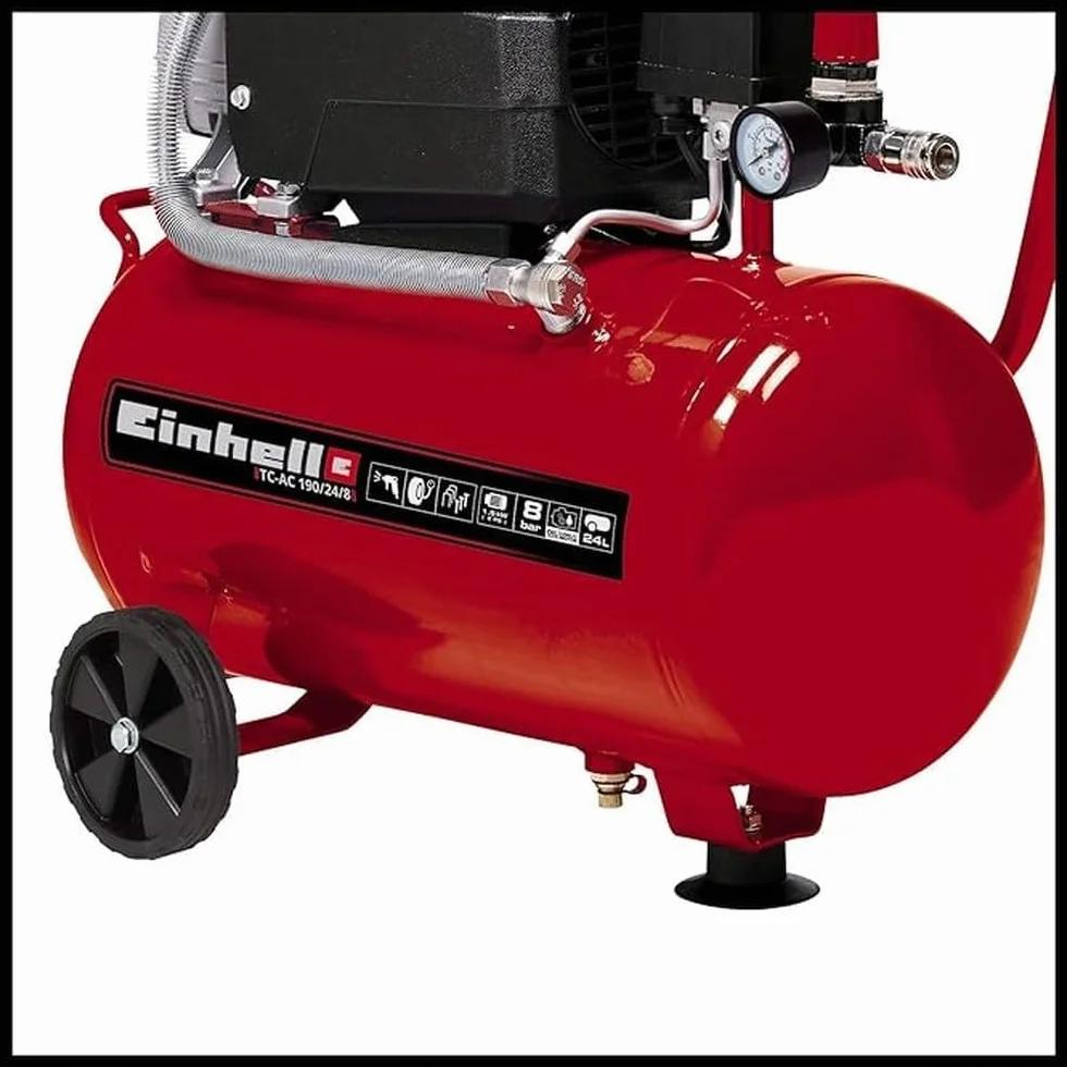 Einhell Compressore d'aria TC-AC 190/24/8, serbatoio d'aria 24 l, arrossante