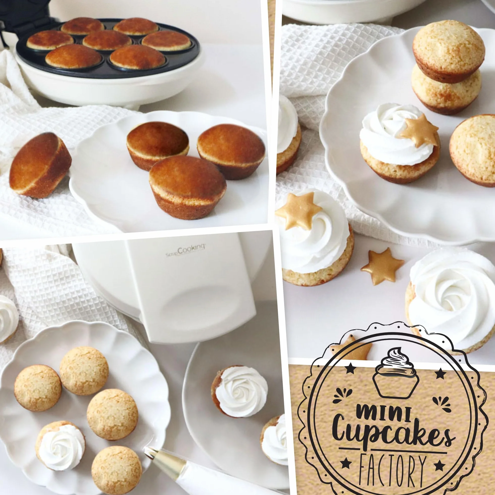 ScrapCooking - Macchina per Cupcakes & Muffins - Mini Cupcakes Factory - Dispositivo per creare i suoi muffin in in 5 minuti - Regalo Pasticceria Cucina - Ricetta Inclusa - 3892, Bianco