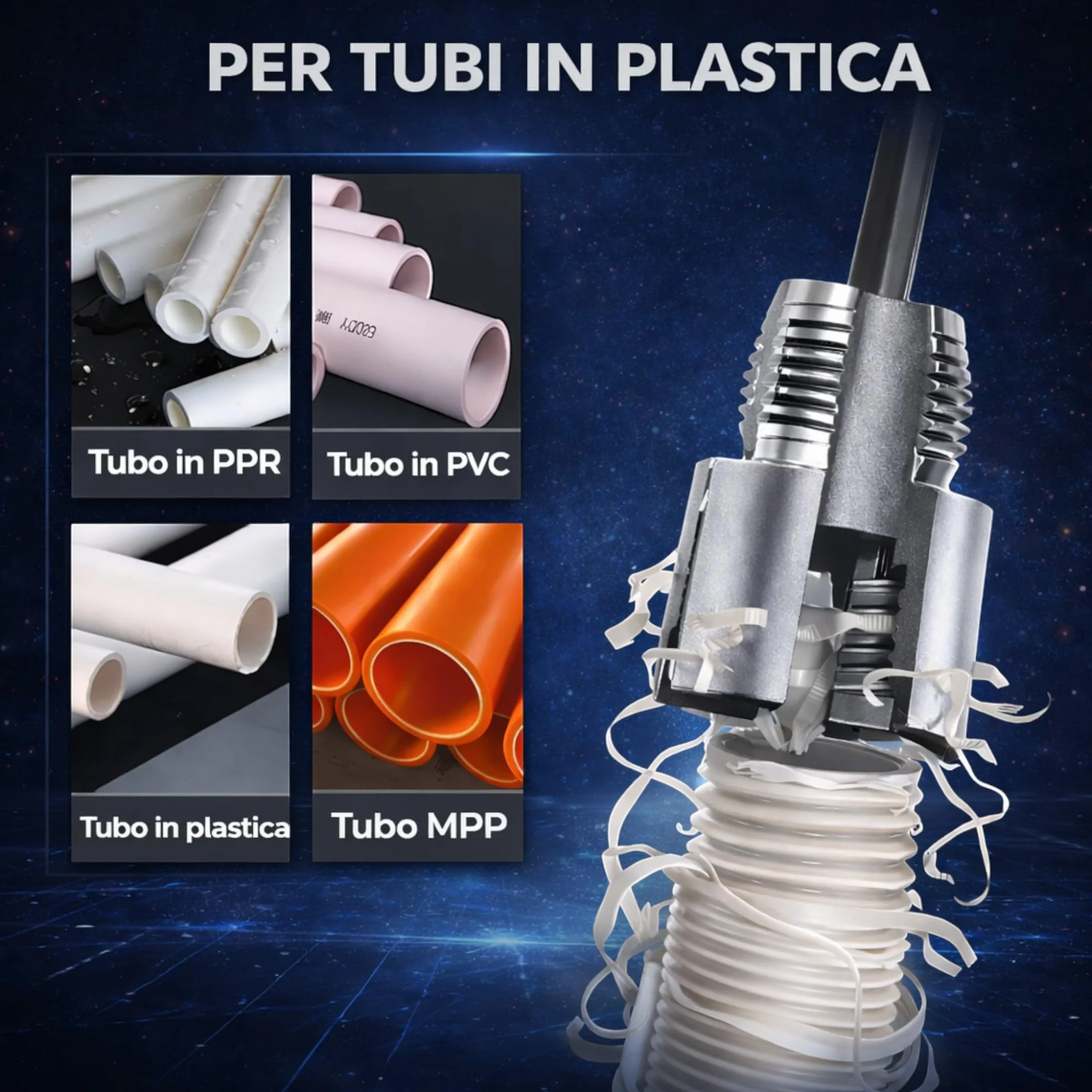 Topolenashop 2 Pezzi Filettatore PPR per Tubi Idraulici 1/2 e 3/4 Pollice – Attrezzo in Metallo per Filettatura Interna ed Esterna, Utilizzabile a Mano o con Trapano Elettrico 82289