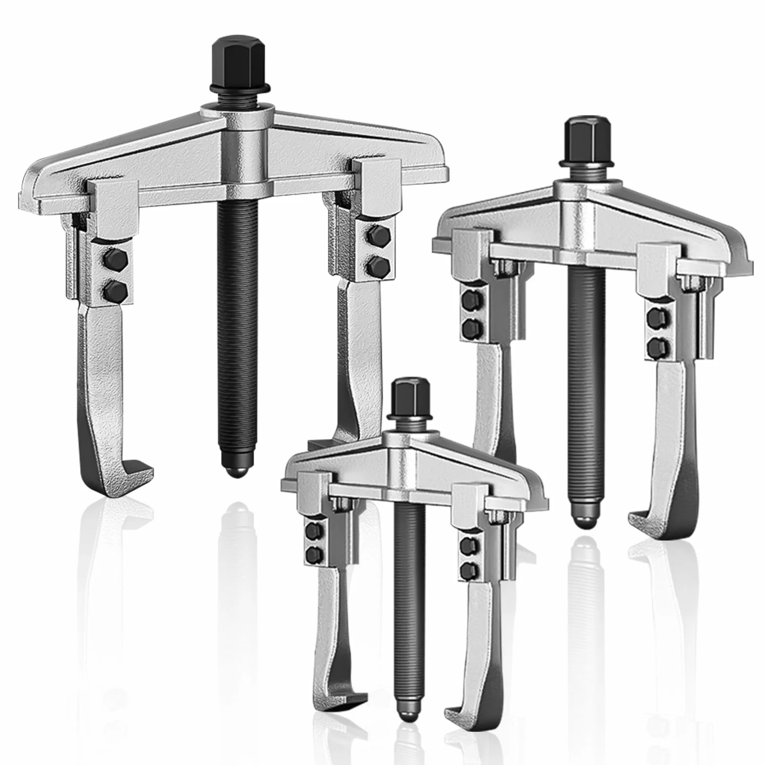 Set di 3 estrattori universali a 2 bracci, apertura 40-150mm, estrattore per cuscinetti regolabile, estrattore parallelo 110-170mm di profondità, estrattore a griffe per cuscinetti a sfera, utensile