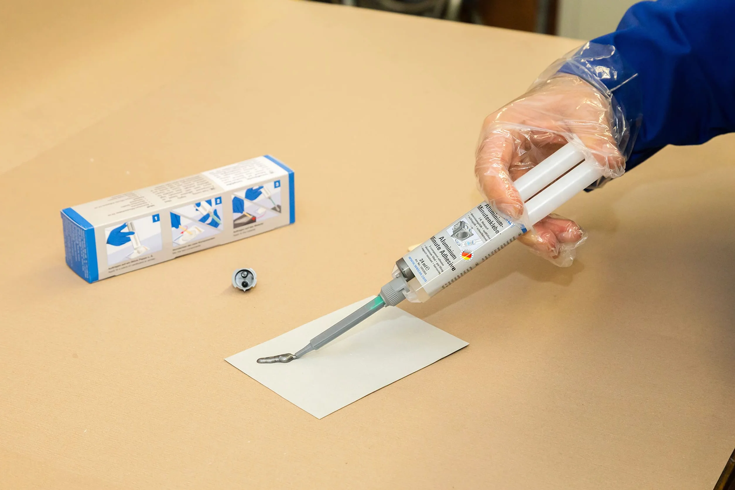 WEICON Aluminium Minute Adhesive with mixing nozzle 24 ml | fast-curing 2-component epoxy adhesive