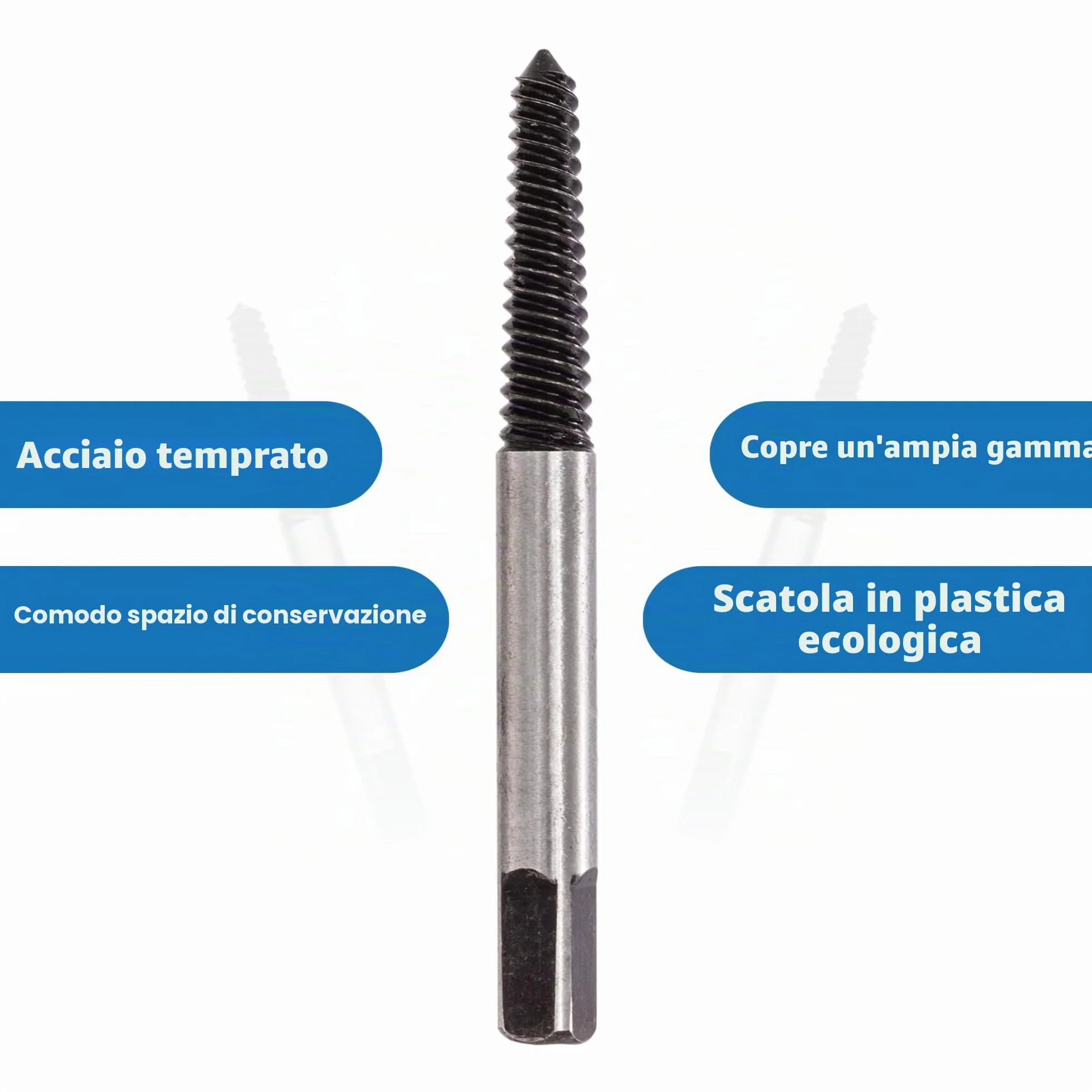 TJR® set di 5 estrattori per viti a spirale, dimensioni #1-#5 per M3-M8 - Facile rimozione di bulloni scanalati multi-spline