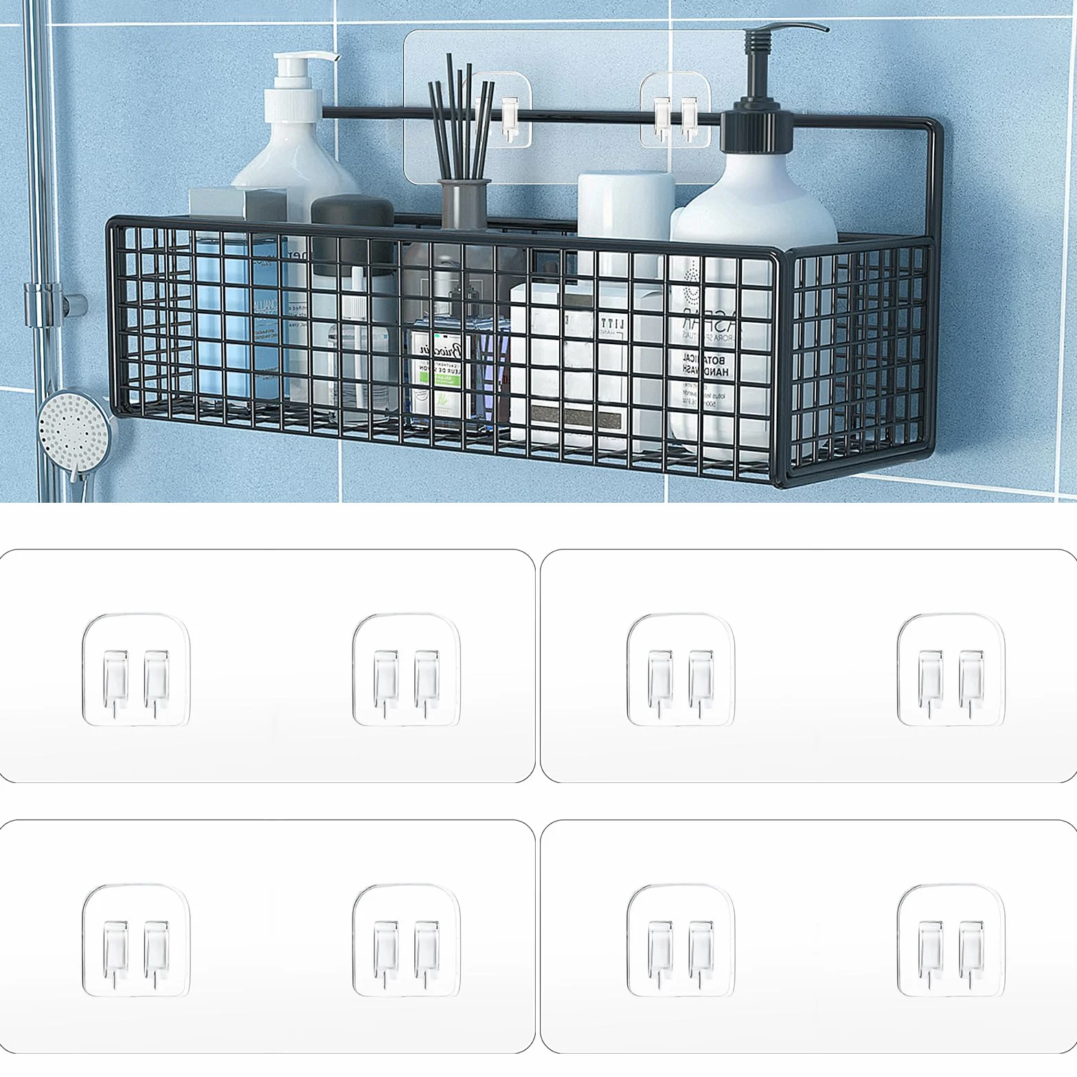 Confezione Da 4 Adesivi Sostitutivi Portaoggetti Da Doccia Ganci Adesivi Resistenti per Portaoggetti Da Doccia Ad Angolo Mensola Del Bagno Cestino Portasapone Ganci per Appendere Accessori Da Cucina
