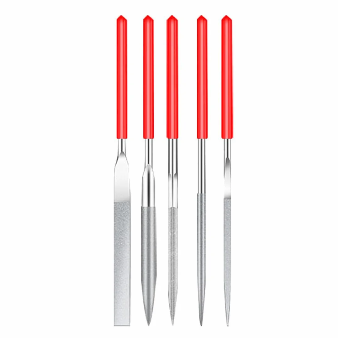 WeddHuis Set di 5 Pezzi Mini Lime e Raspe Diamantate, Utensili Professionali per Lavoro di Ceramica/Terracotta/Metallo, Strumenti Per La Scultura In Legno, Raspa, Lima per Legno, Set Utensili Lavoro