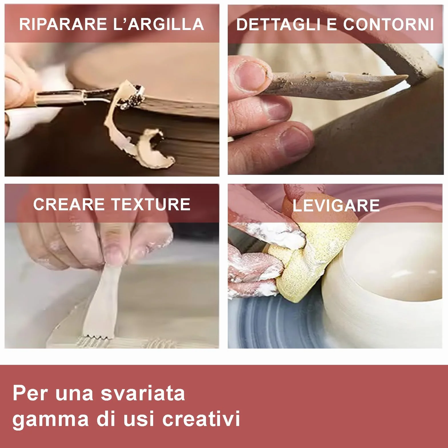 13 Strumenti per Modellare Argilla Professionali in Legno di Faggio, Sculpture Tools Set, Attrezzi per Modellazione di Das e Ceramica, Stecche di Legno e Mirette per Argilla – Kit Utensili