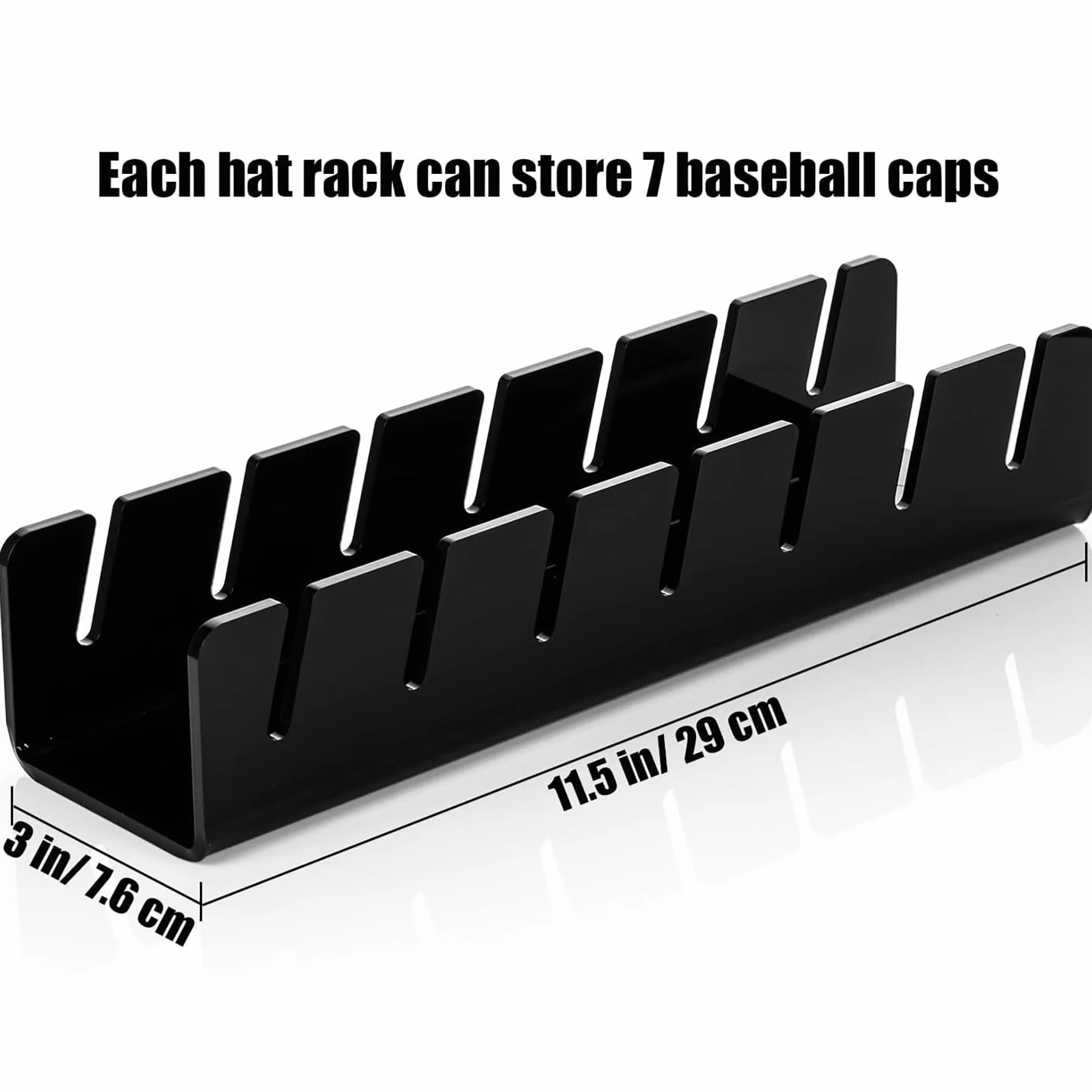Supporto per Cappelli da Baseball - Organizzatore per 7 Cappelli - Non Installare - per Camera da Letto