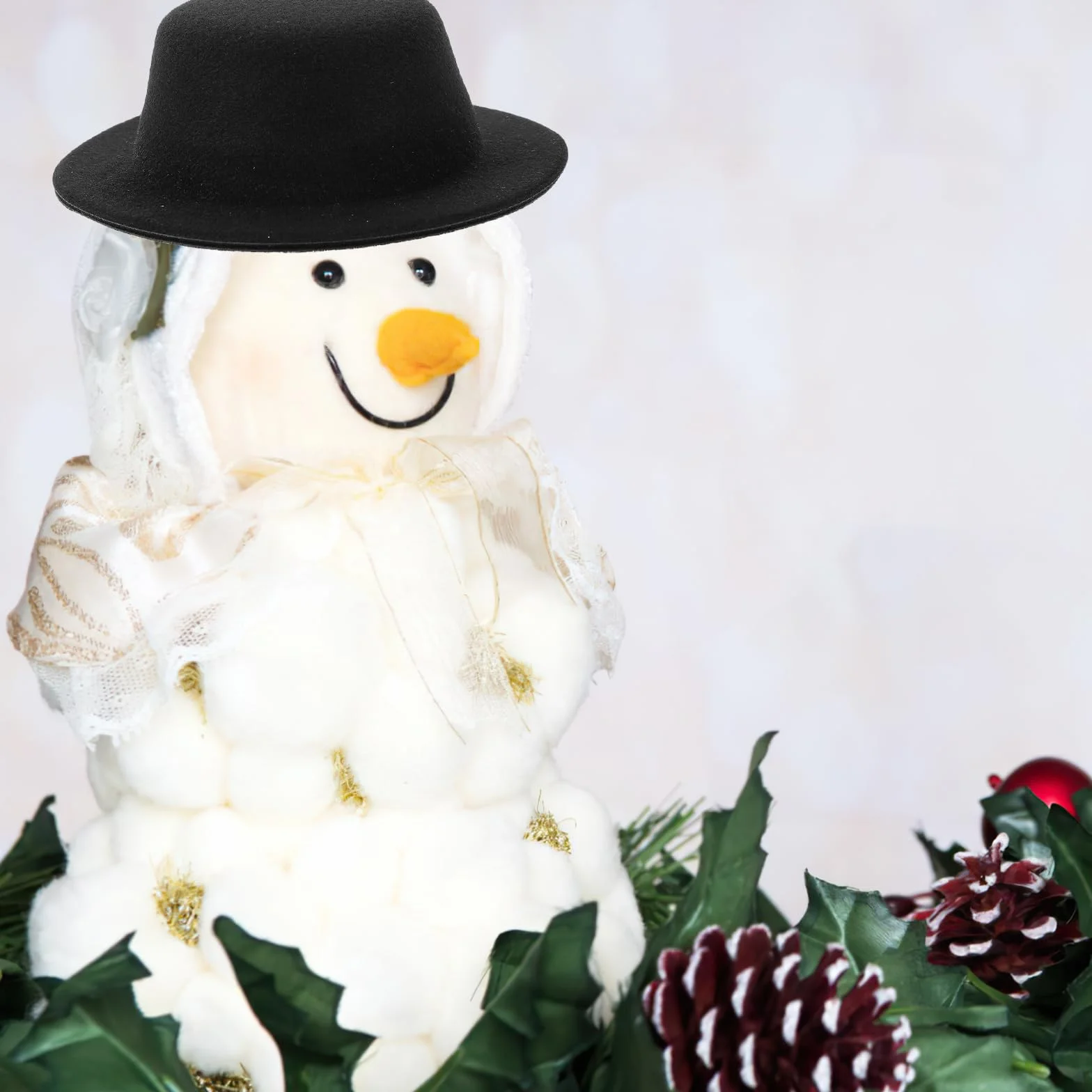 NOLITOY 4 mini cappelli, bambola, piccoli cappelli jazz, per fai da te, piccoli cappelli decorativi a forma di pupazzo di neve, mini cappello a cilindro, mini cappello a forma di pupazzo di neve