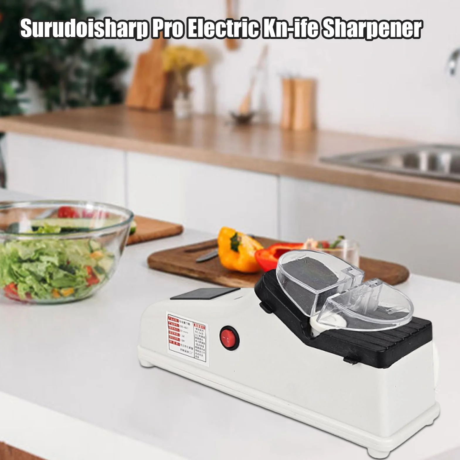 Affilacoltelli elettrico Surudoisharp Pro - Affilacoltelli professionale da 1 unità, strumento automatico per coltelli Prosharpen | Etercitenal Hailoyear Ndfinitee Affilatore con copertura protettiva