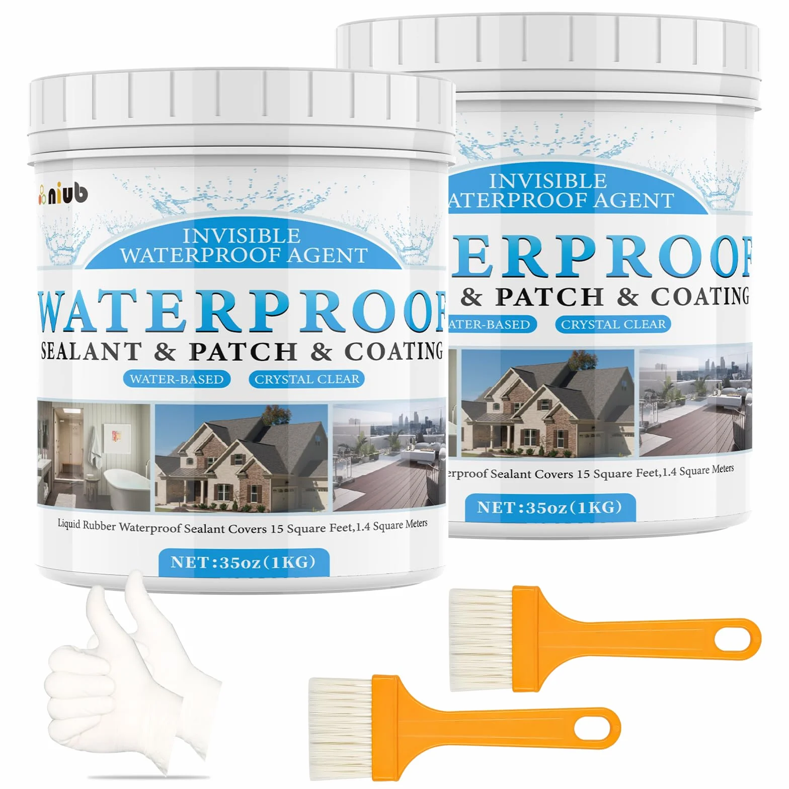 sigillante impermeabile trasparente, impermeabilizzante terrazzi, guaina liquida trasparente, sigillante perdite acqua, sigillante isolante impermeabile, impermeabilizzante trasparente 2KG