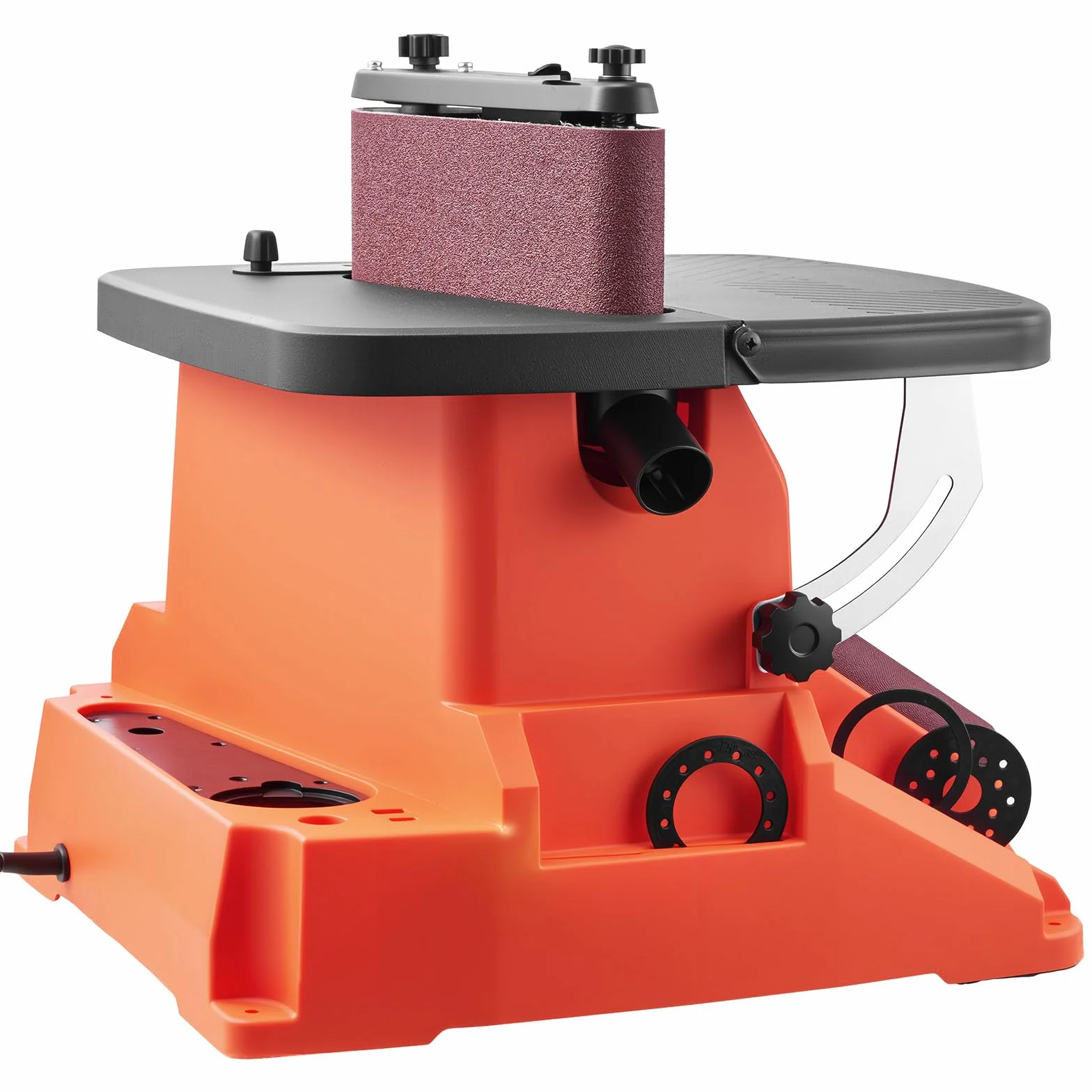 VEVOR Levigatrice a Nastro e Mandrino Oscillante, Smerigliatrice da Banco da 2000 giri/min con Corsa da 16 mm, 5 Manicotti 12,7-50,8 mm e Nastro Abrasivo da 610 x 98 mm per Lavorazione del Legno