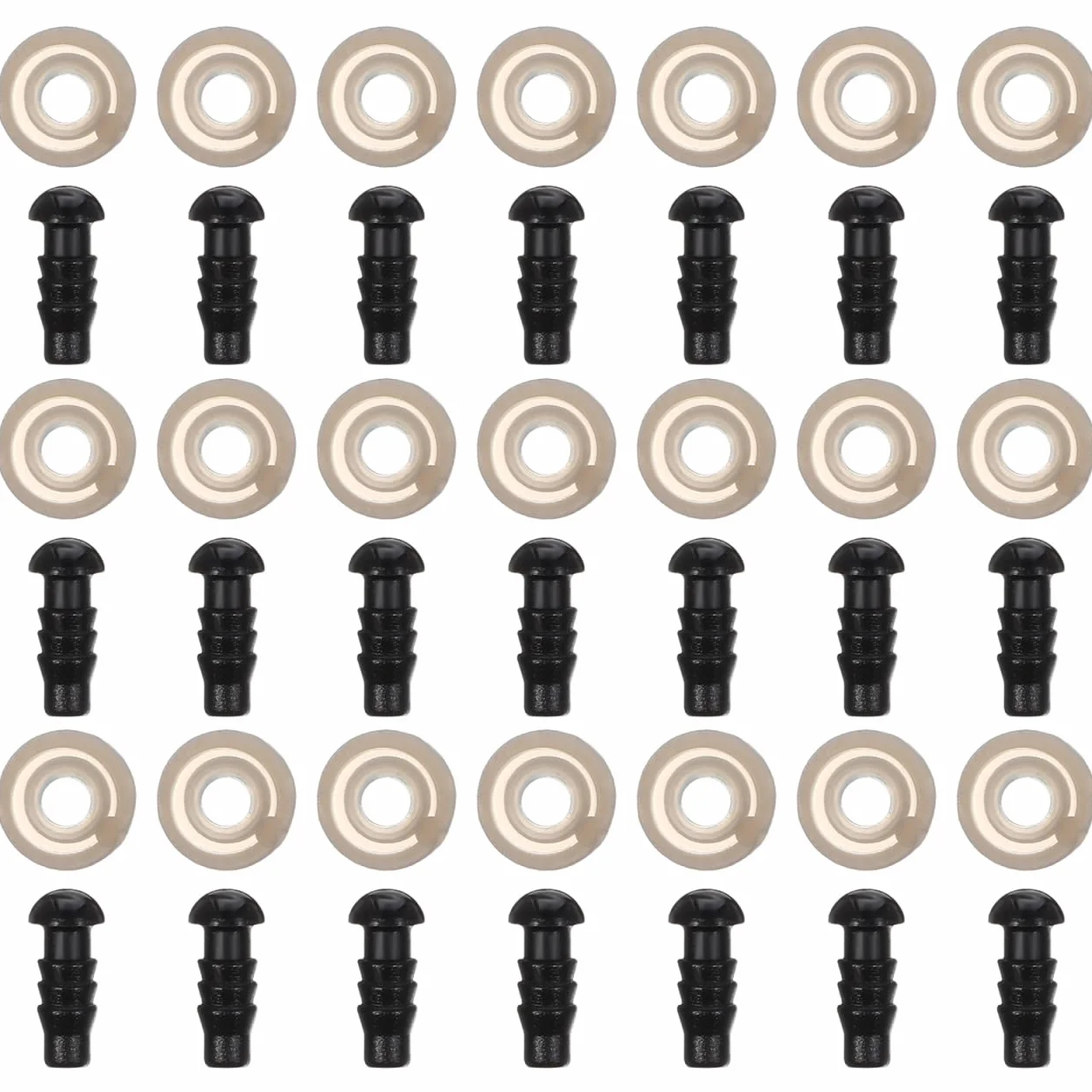 supvox Occhi di Sicurezza in Plastica con Rondelle da 5 Mm, 100 Pezzi per Bambole, Orsacchiotti, Pupazzi di Peluche, Marionette Fai-da-Te E Decorazioni di Halloween