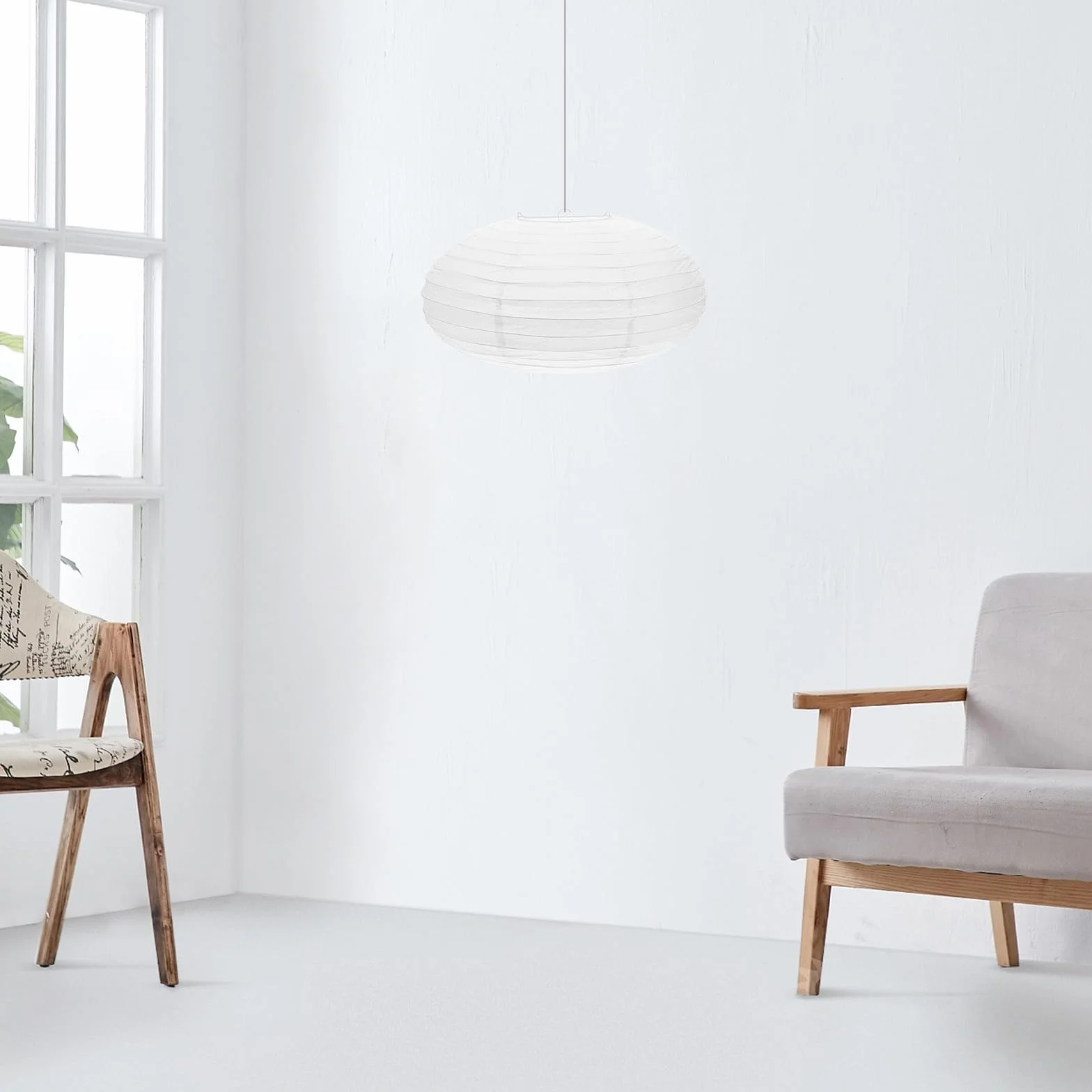 CALLARON Lanterna di Carta Ovale Paralume Pieghevole in Carta di Riso Lampada Appesa per Casa e Decorazioni Boho Stile Tradizionale Cinese Giapponese