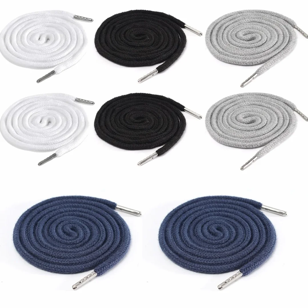 8 Cordoncini di Ricambio in Cotone per Abbigliamento: Coulisse per Pantaloni, Flessibile per Infila, Adatto a Tute, Felpe, Scrubs, Giacche, etc, Lacci pratici e resistenti!