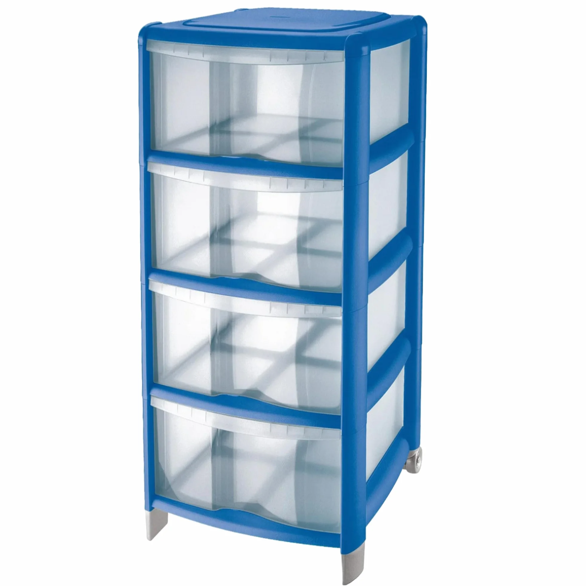 Tontarelli Cassettiera BAMBU' 4 Cassetti Delfin in Plastica (39.5X38.5X86H CM, OCEAN TRASPARENTE)
