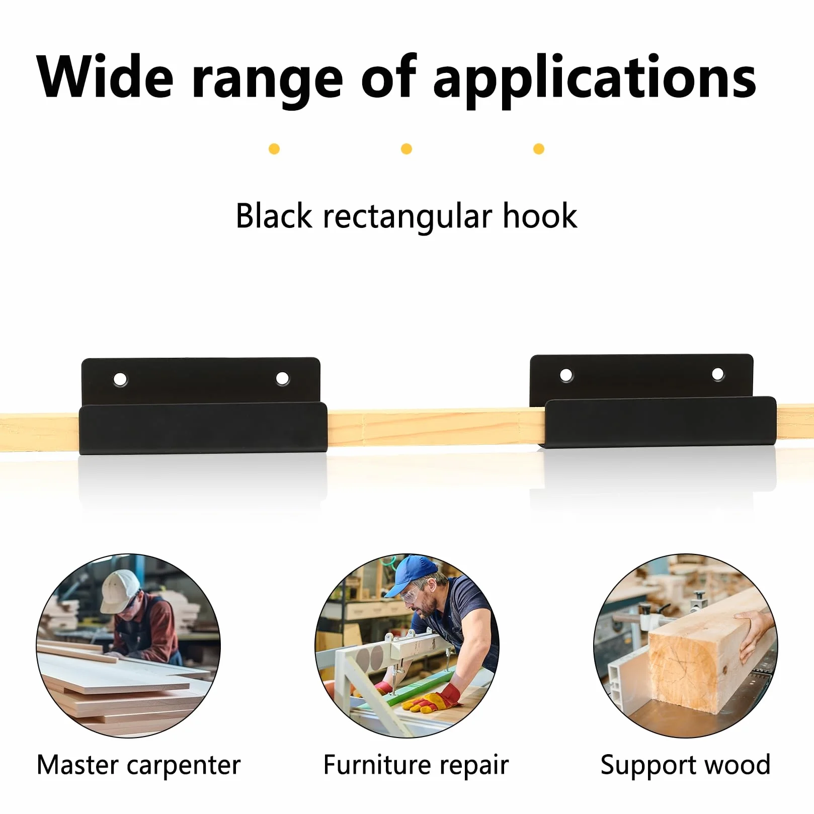 Ganci Pesanti, 2 pezzi Staffe a U, Ganci da Muro, Staffe di 125mm per piastrelle di ceramica, Supporti per attrezzi da parete in metallo per cucina, bagno, garage