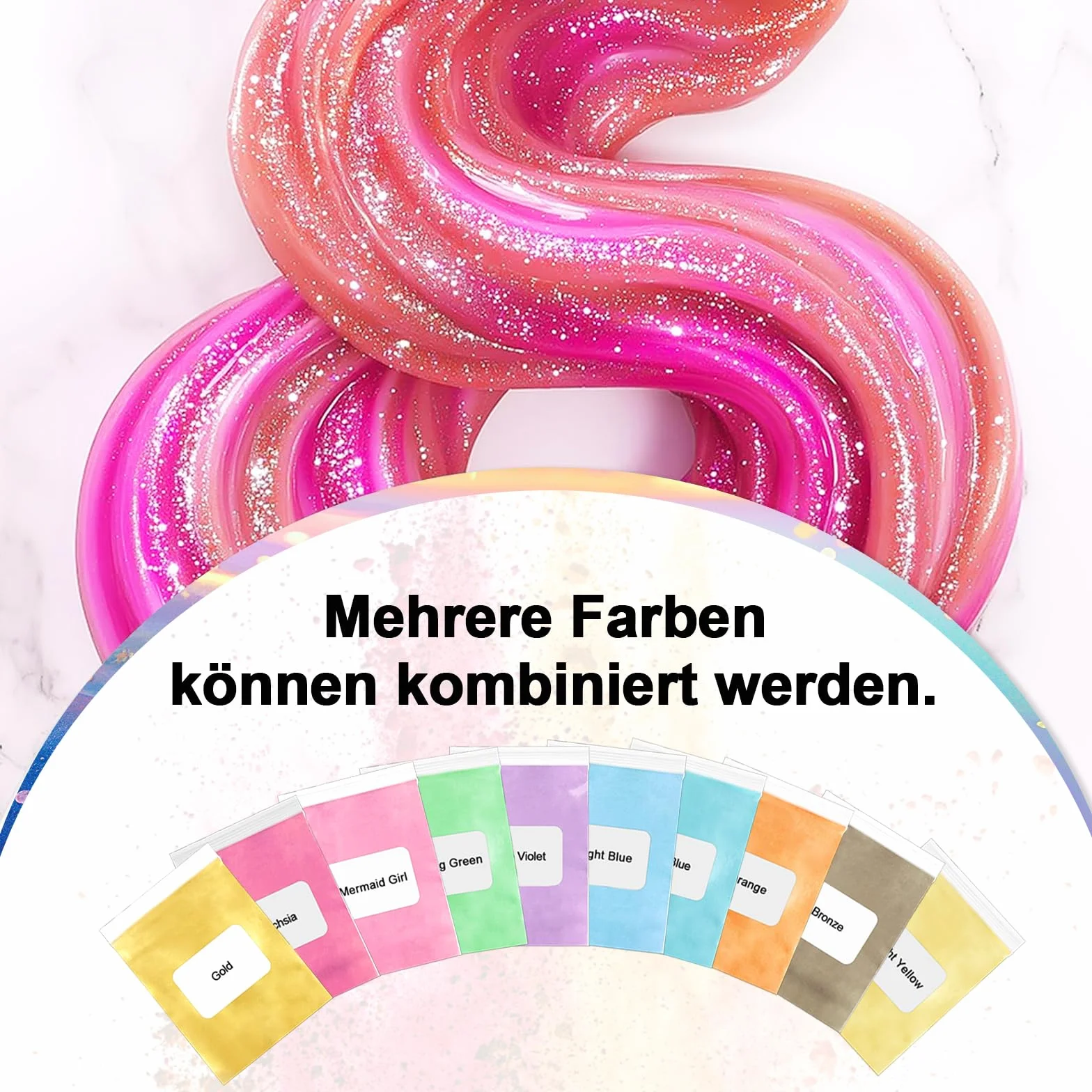 Set di 10 colori di resina epossidica da 3 g, polvere di mica, pigmenti colorati per colata in polvere, polvere per pigmenti in resina epossidica per sapone, candela, creazione di gioielli