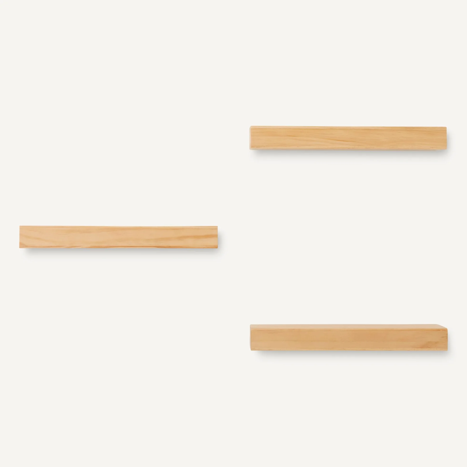 Amazon Basics Lot de 3 étagères murales flottantes en bois, Pin, 40,1 x 12,7 x 4,6 cm
