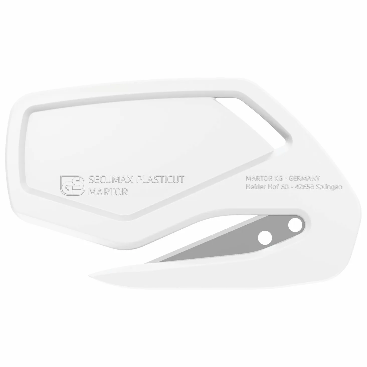 MARTOR 100 x Coltello di sicurezza, lama nascosta, SECUMAX PLASTICUT, coltello professionale Cutter, leggero, in plastica, Per mancini e destrorsi | Coltello sicurezza monouso, largo, occhiello, naso appuntito, per film & nastro adesivo, produzione. No. 4