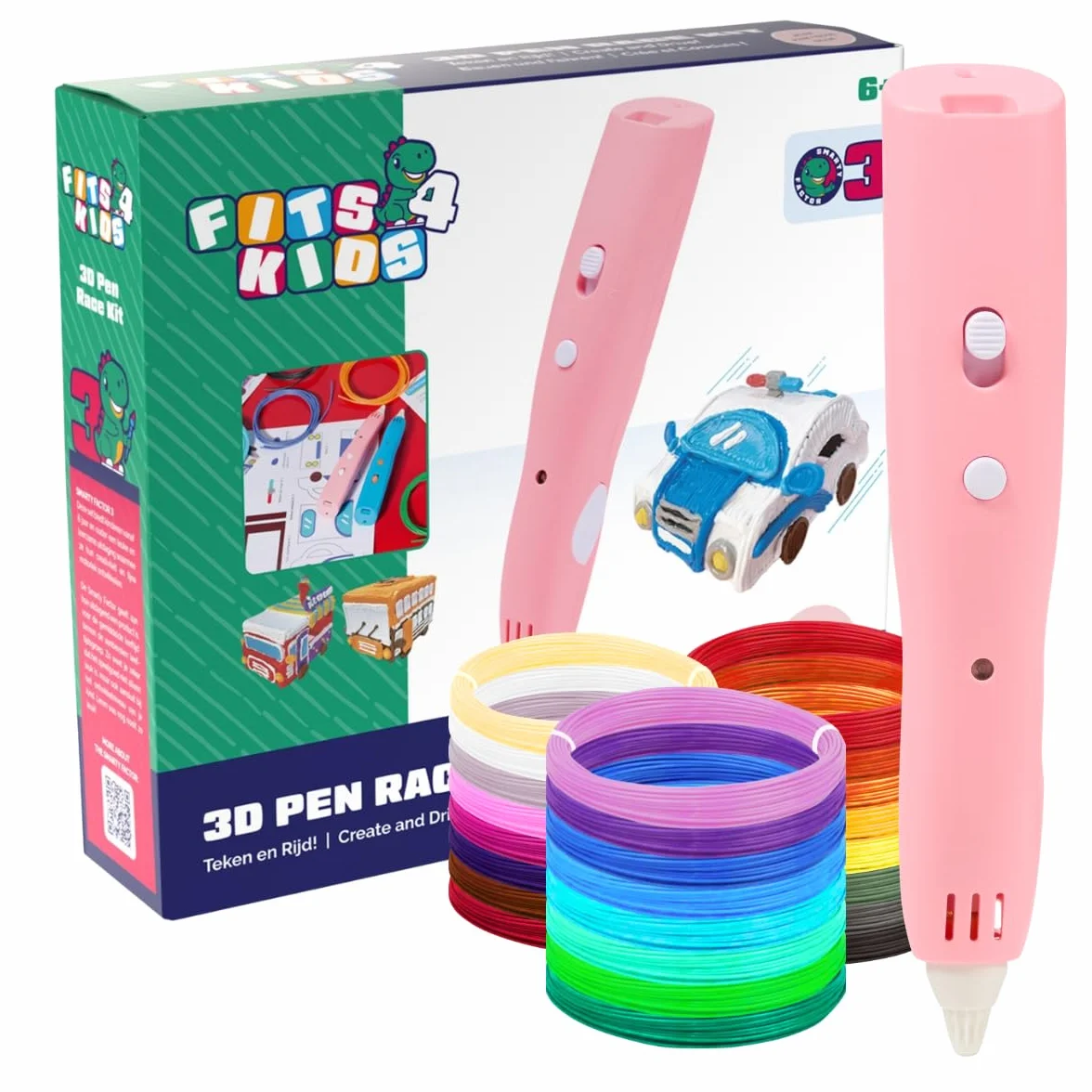 Set iniziale per stampante 3D, regalo per bambini, XXL, con filamento PLA da 140 m, 1,75 mm e accessori (rosa)