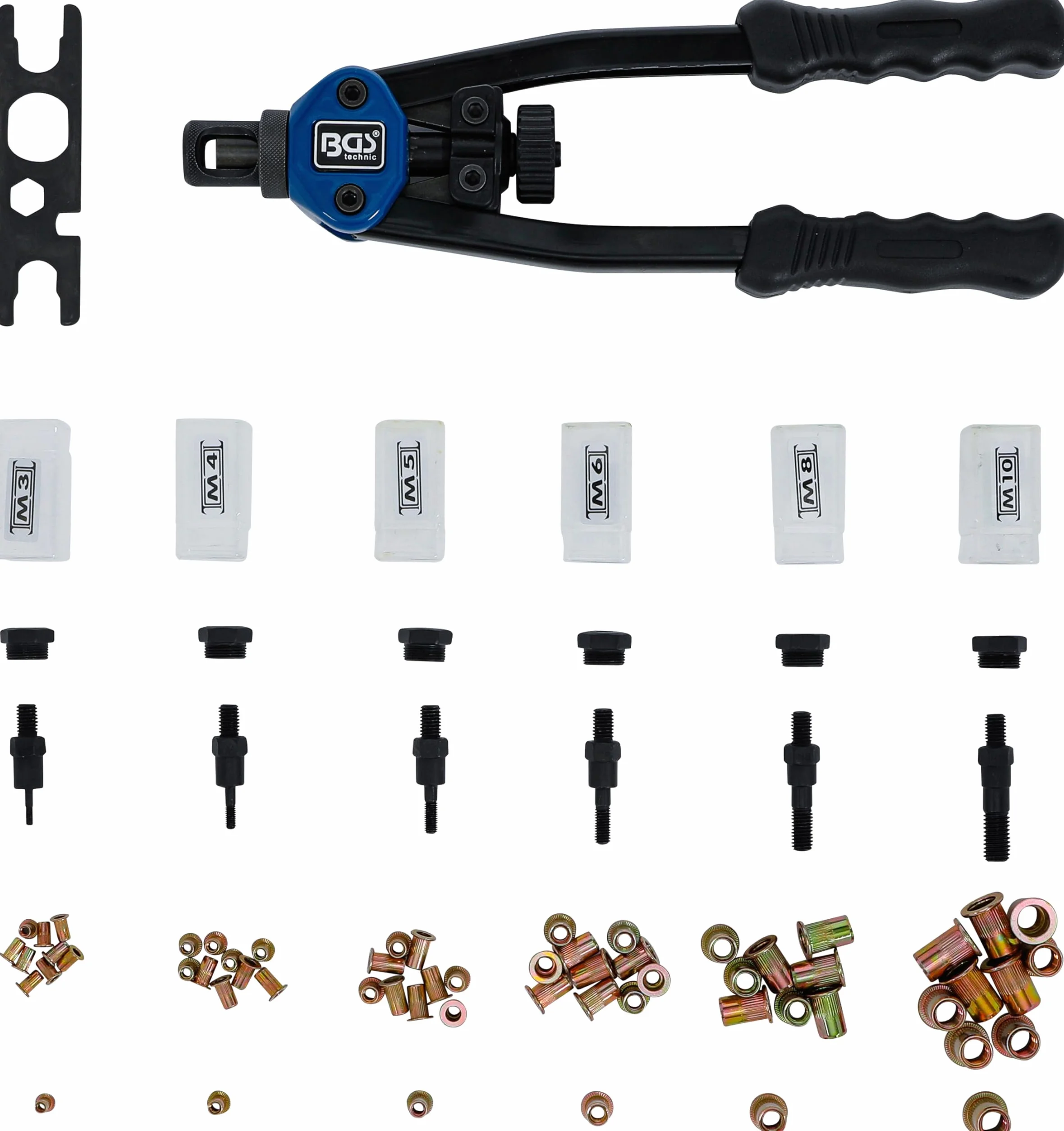 BGS 408 Zestaw rivettatrice do nakrętek M3-M10 68 szt.