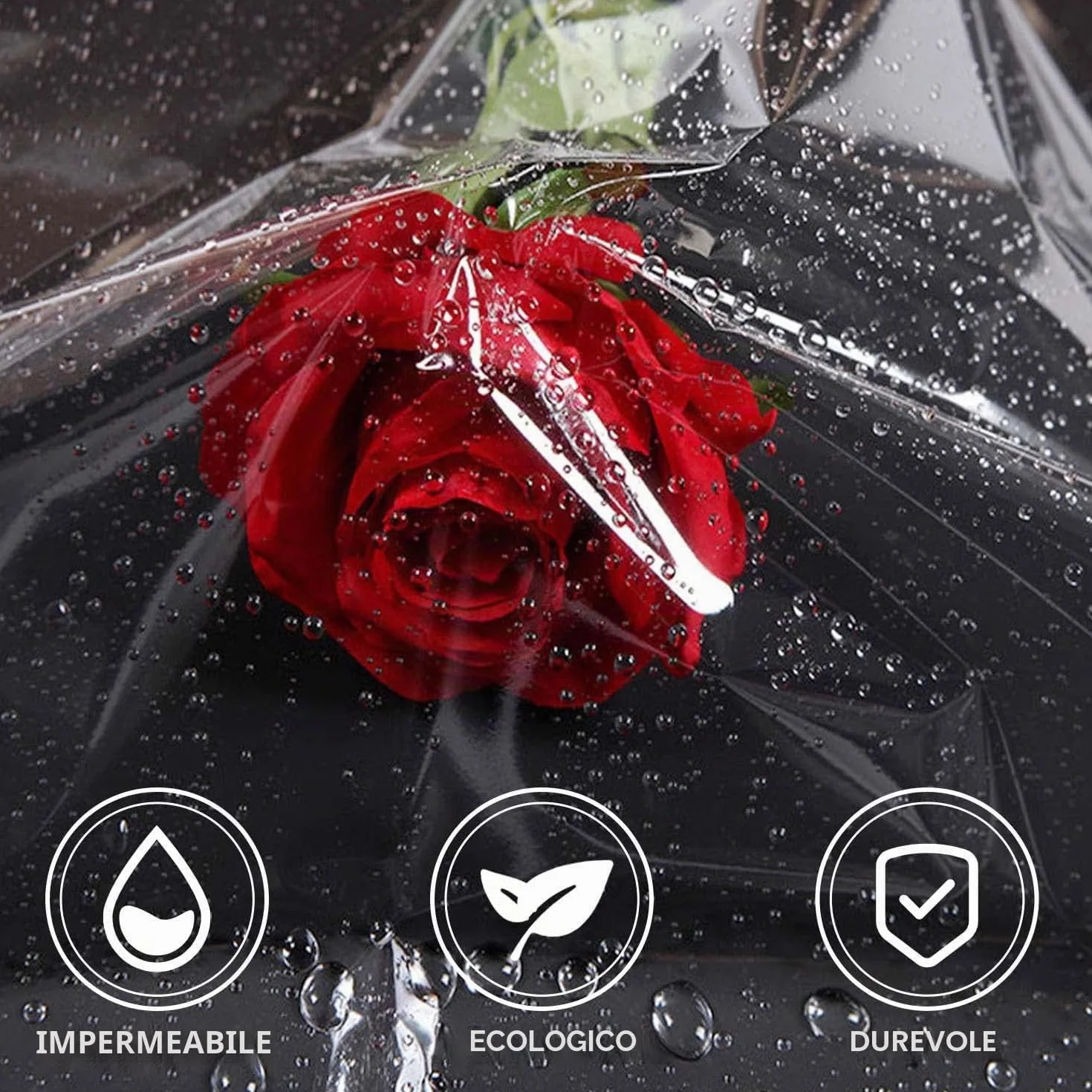 Carta Trasparente per Confezioni, 40 CM x 30 M Cellophane per Imballaggio, Riutilizzabile Cellophane Adatto per Confezionare Fiori Regali Biscotti Snack Scatole Artigianato