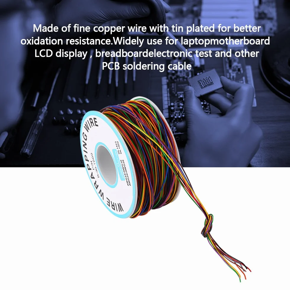 Rotolo Cavo in Rame Stagnato flessibile e isolante con bobina di plastica per Laptop Scheda madre Display LCD Test elettronico Cavi di saldatura PCB
