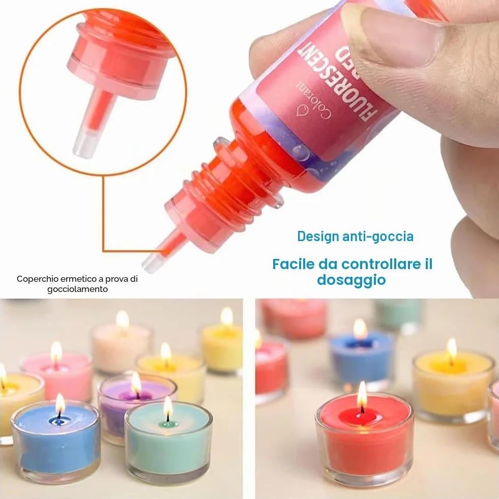 7 Pezzi Coloranti per Candele, Colorante Liquido Per Fare Candele, per La Realizzazione in Cera di Soia, Colorante, 10ML