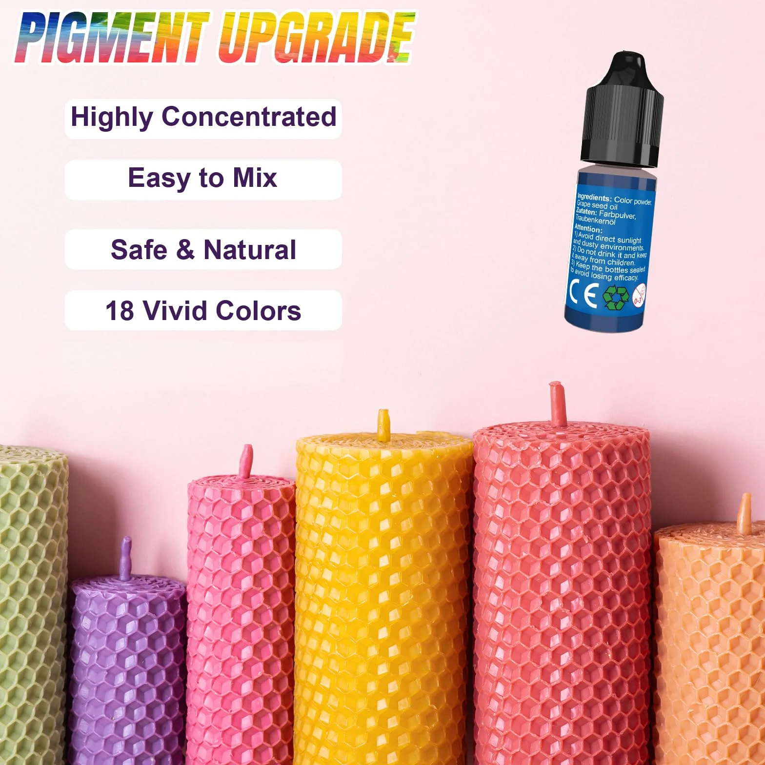 FansArriche Coloranti per Candele, 10 colori colorante per candele fai da te, Colori a Cera per cera gel, paraffina, cera di soia, tintura di cera di candela, 10 ml