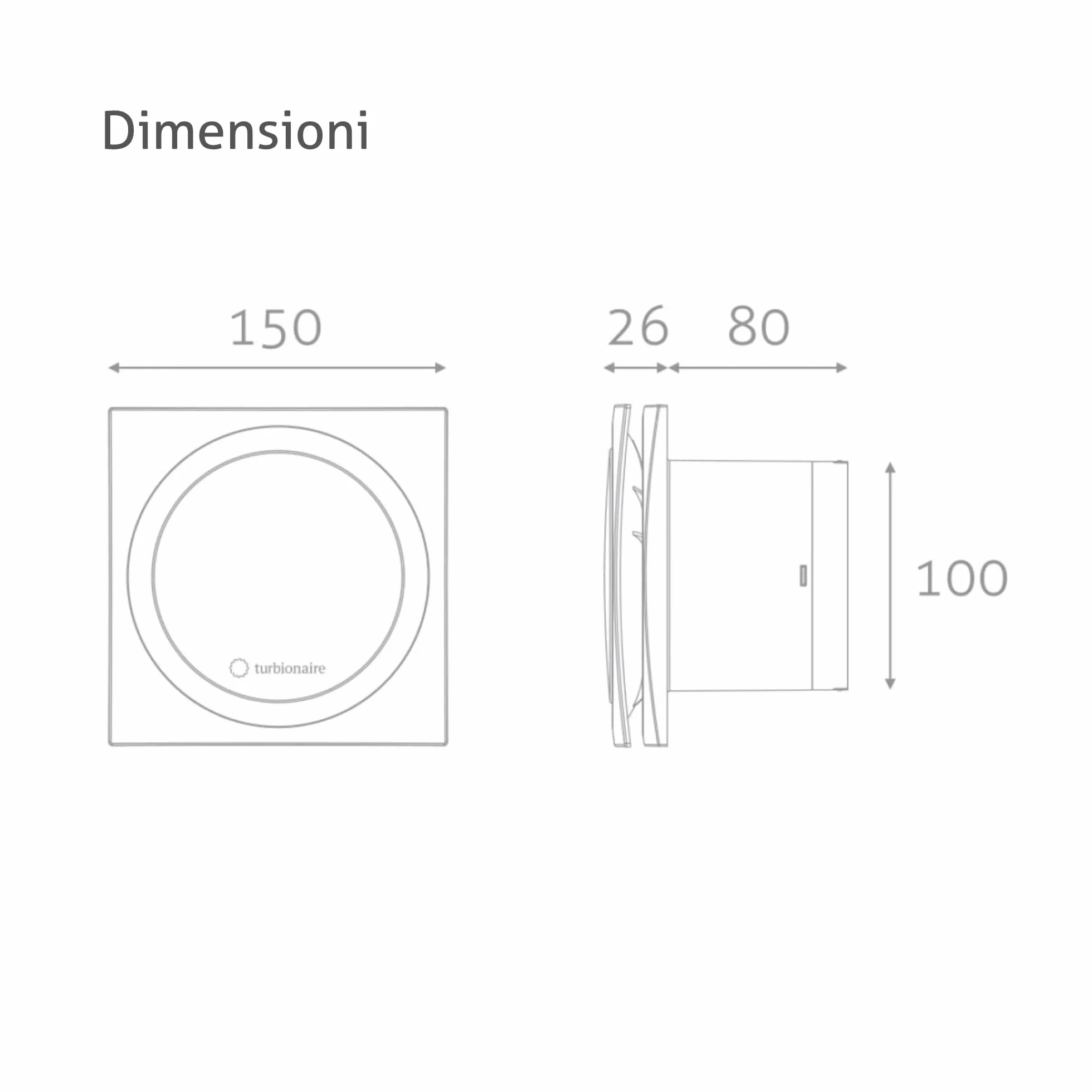 Turbionaire RING 100 SW Aspiratore da bagno 100 mm IPX4 Bianco