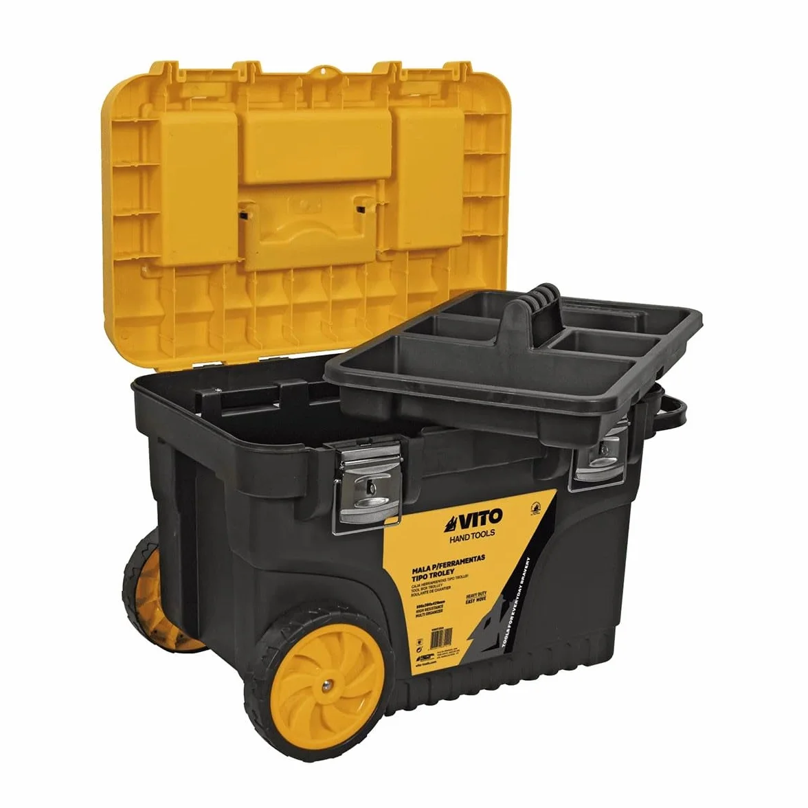 Servante Strumenti 595 x 380 x 420 mm multi-rangement alta resistenza manico telescopico in acciaio.Carrello Strumenti
