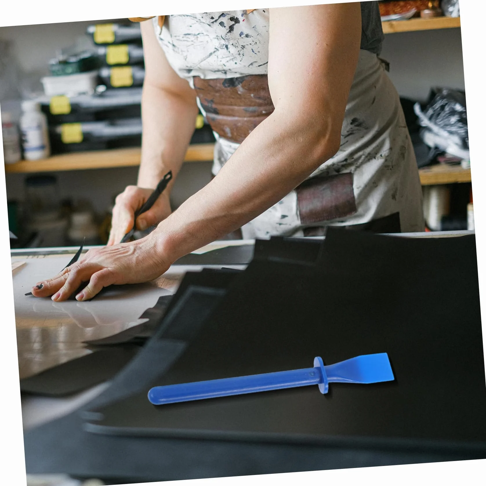 Uonlytech Applicatore di Colla in Plastica Flessibile per Pelle 5 Pezzi, Spatola per Incollaggio Uniforme, Accessorio DIY per Progetti Artigianali e Prodotti in Pelle