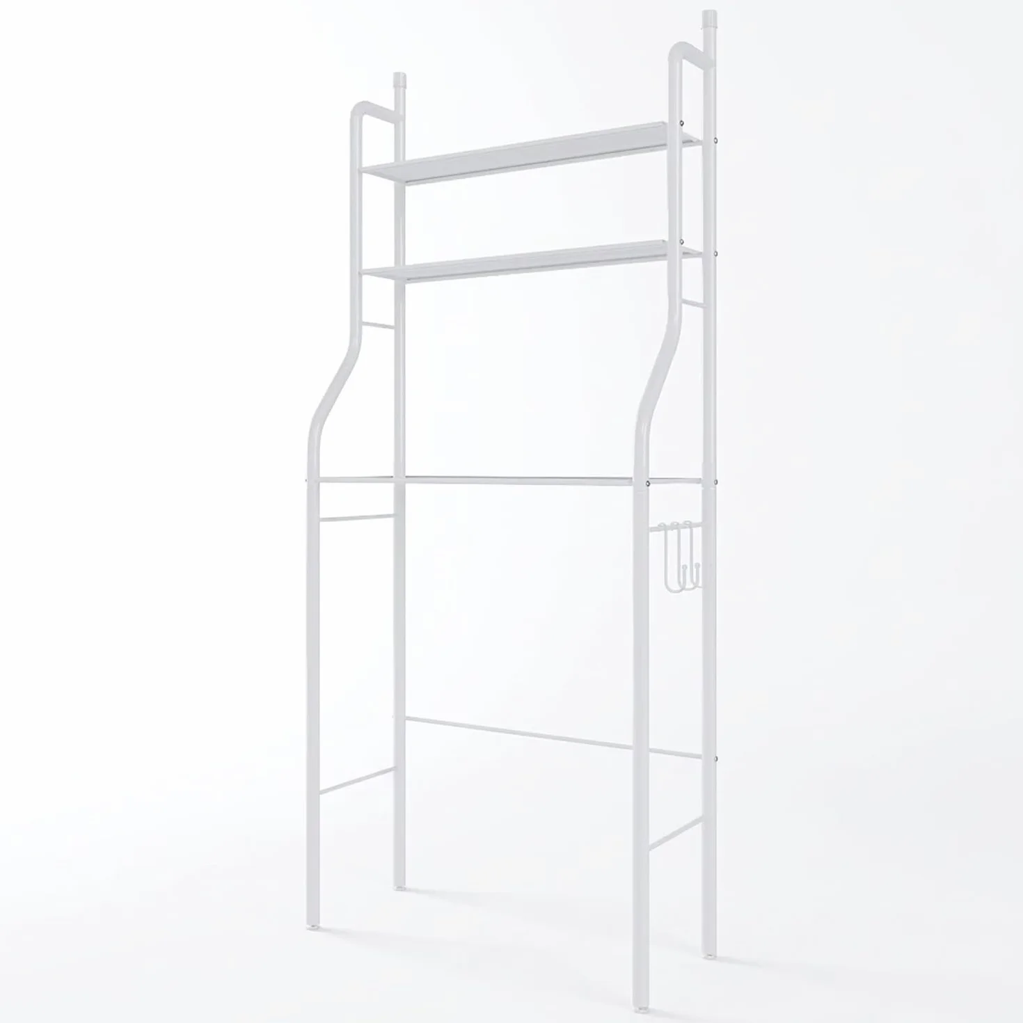Arreditaly Kuna Scaffale Bagno 3 Mensole Mobile Sopra Lavatrice Salvaspazio Organizer da Parete per Detersivi Sapone in Metallo 152 x 65 x 25 cm Bianco