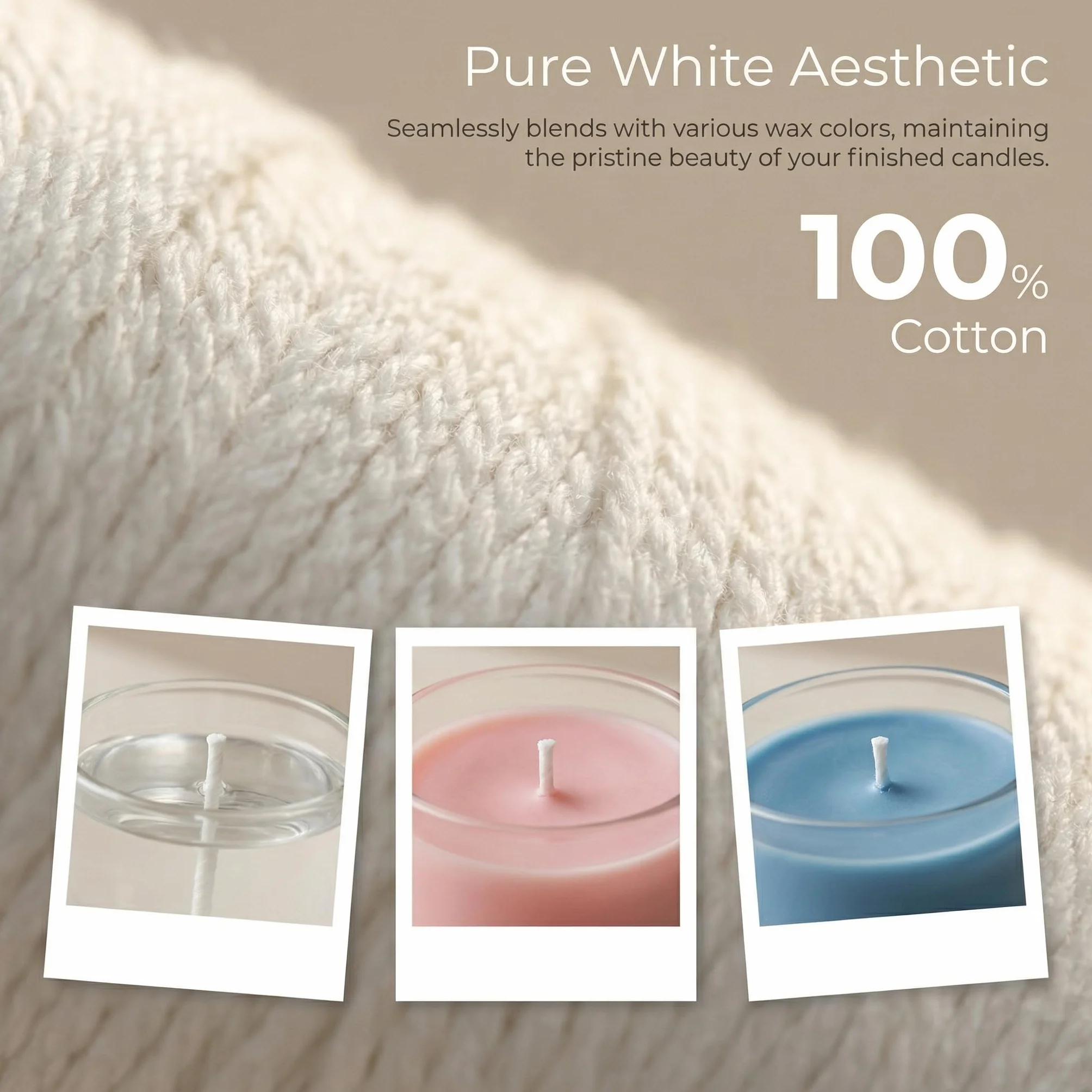 Stoppino per candele,61 m,in cotone,per candele,stoppini per candele, stoppini intrecciati senza fumo,per la produzione di candele, candele profumate fai da te,Con 110 basi per stoppini di candela