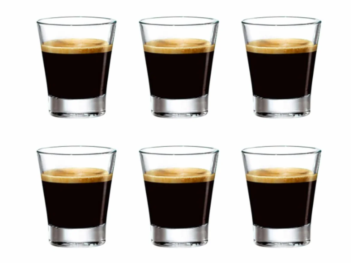 Bormioli rocco set 6 bicchierini da caffè caffeino special in vetro cl 8,5