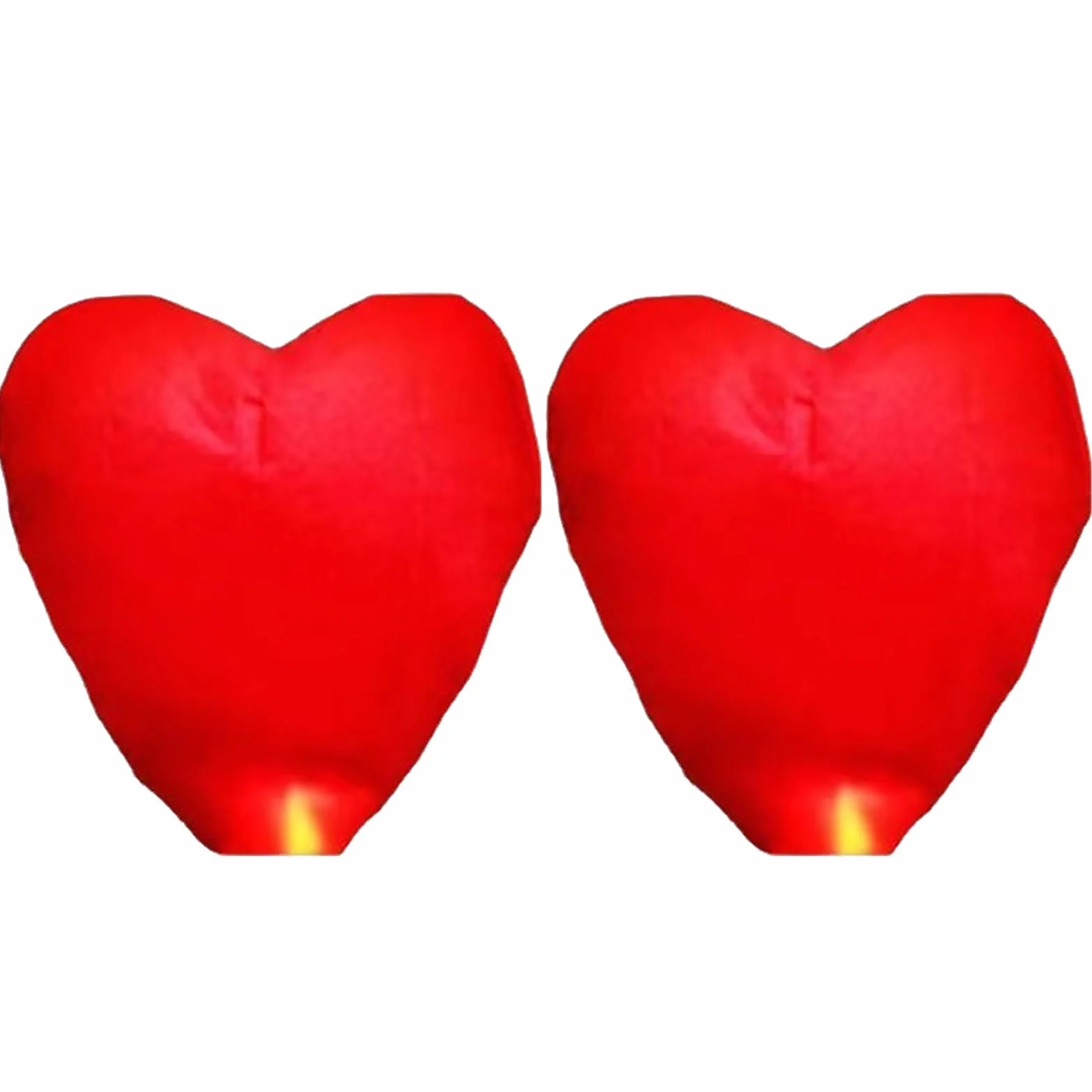 Lanterne Volanti Rosse a Forma di Cuore, Confezione da 2, Lanterne di Carta Ignifughe per Festival e Matrimoni